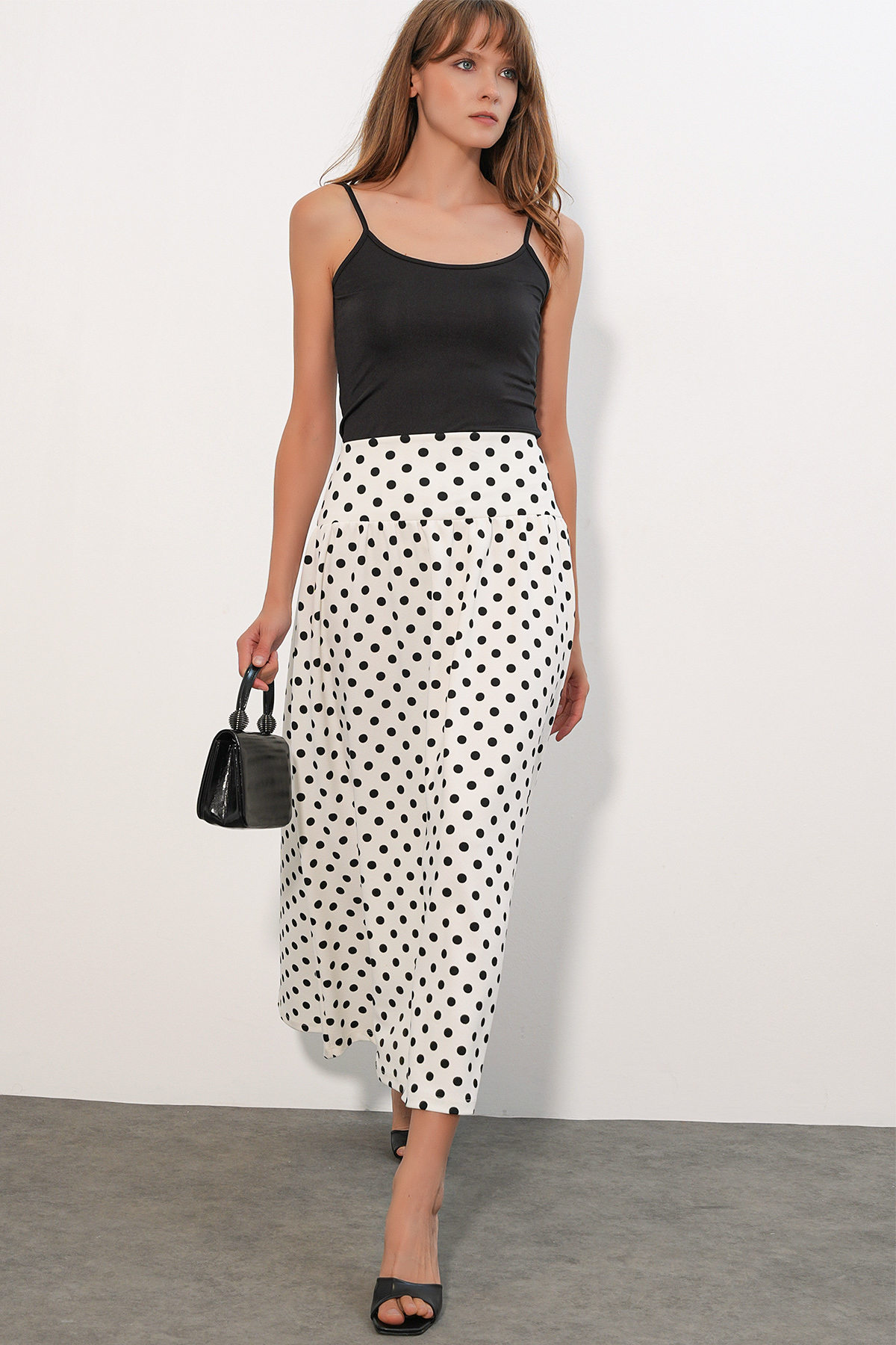 Women's Polka Dot Long Skirt 8084 