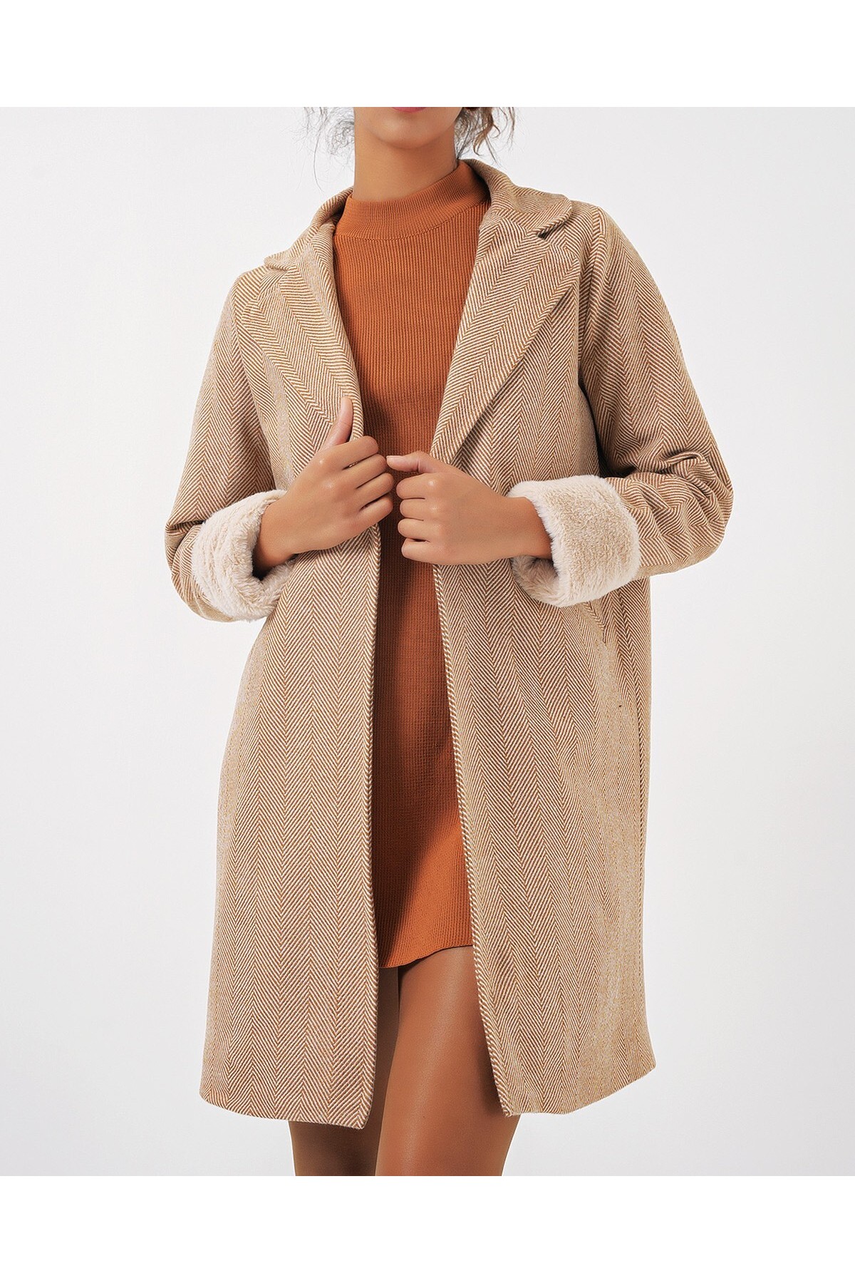 معطف كشمير متعرج 9085 