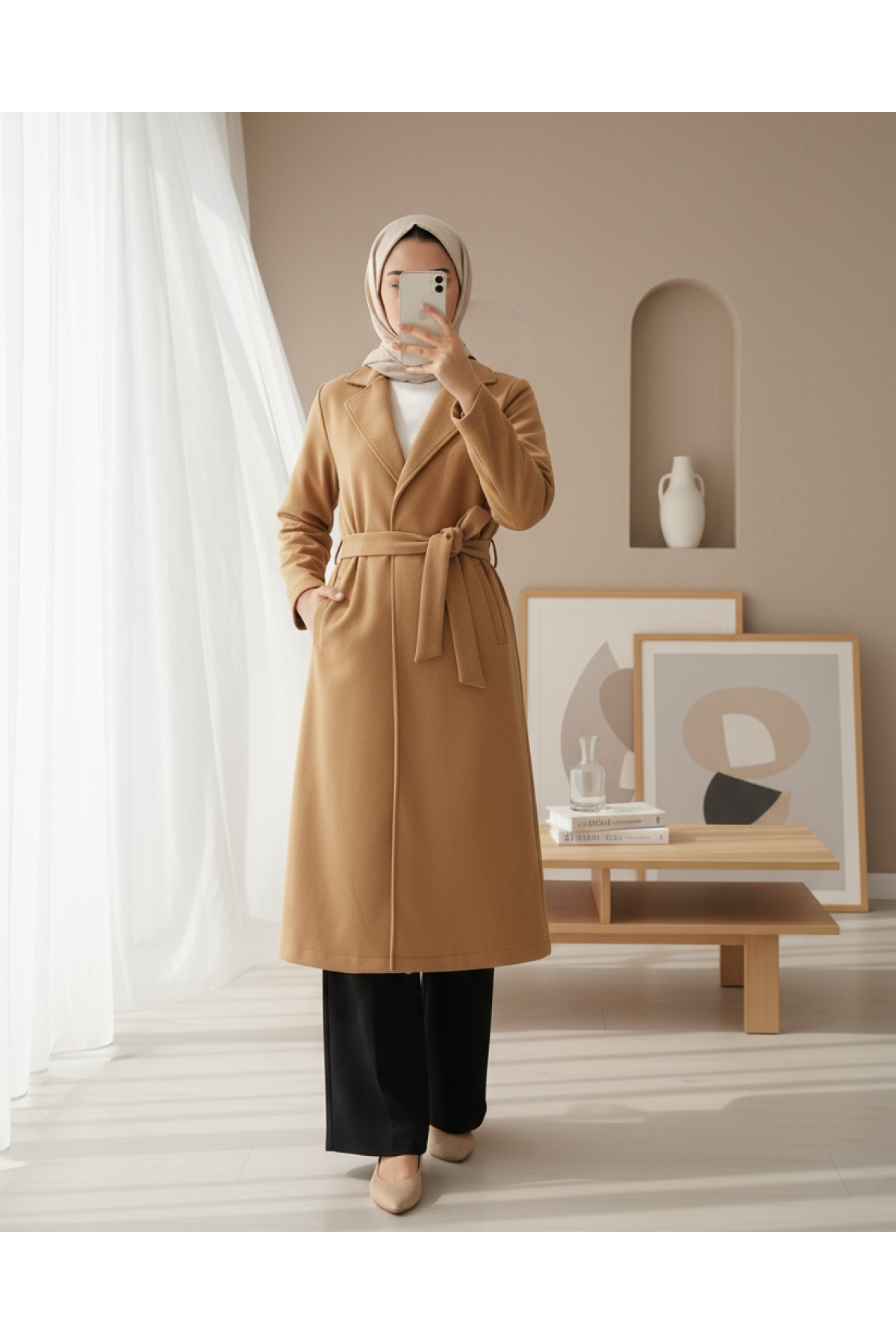 9118 Double Breasted Cashmere Coat 