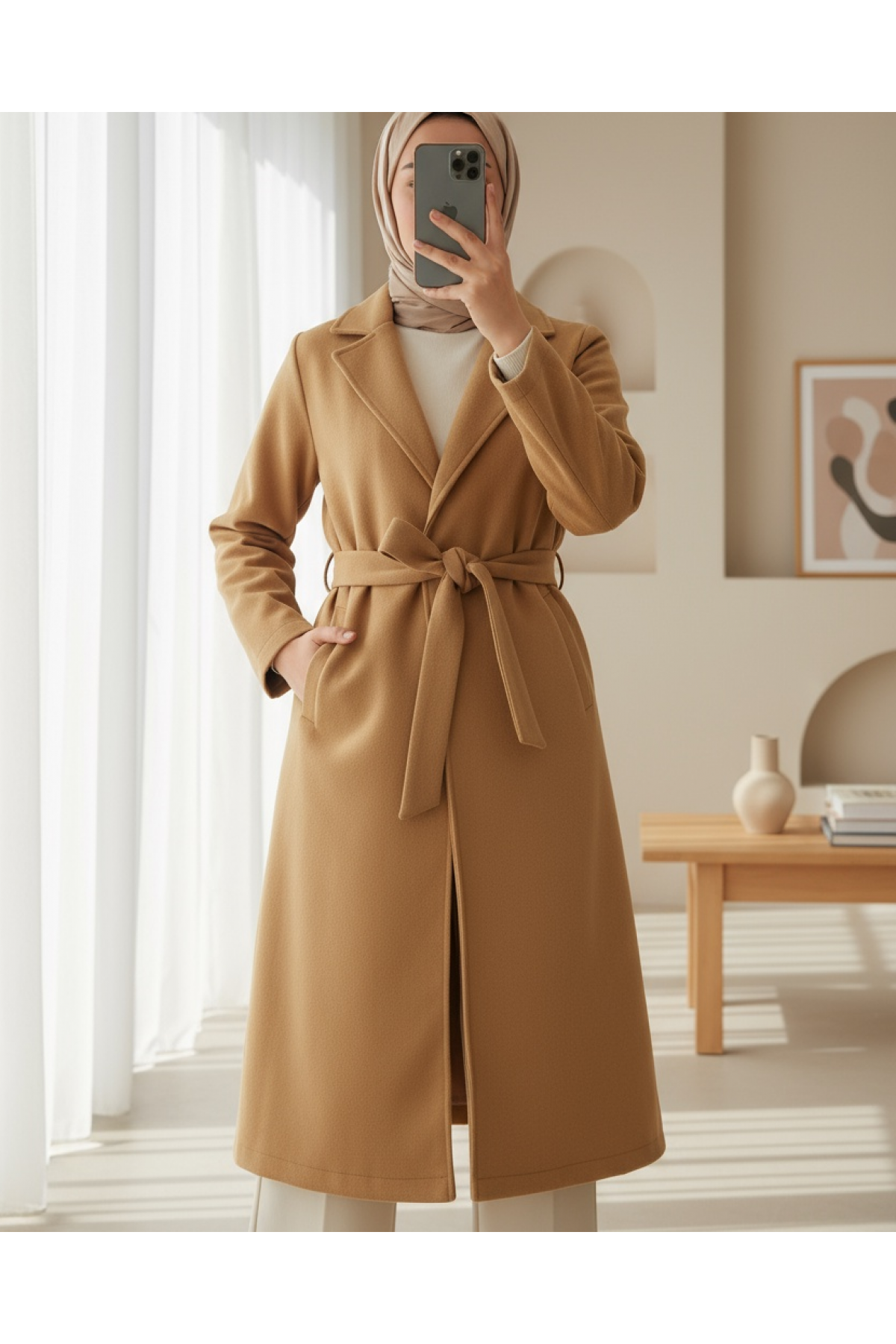 9118 Double Breasted Cashmere Coat 