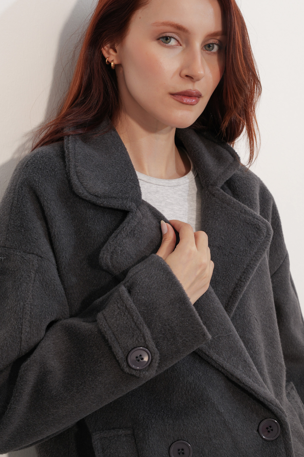 9143 Women's Double-Breasted Cashmere Coat 