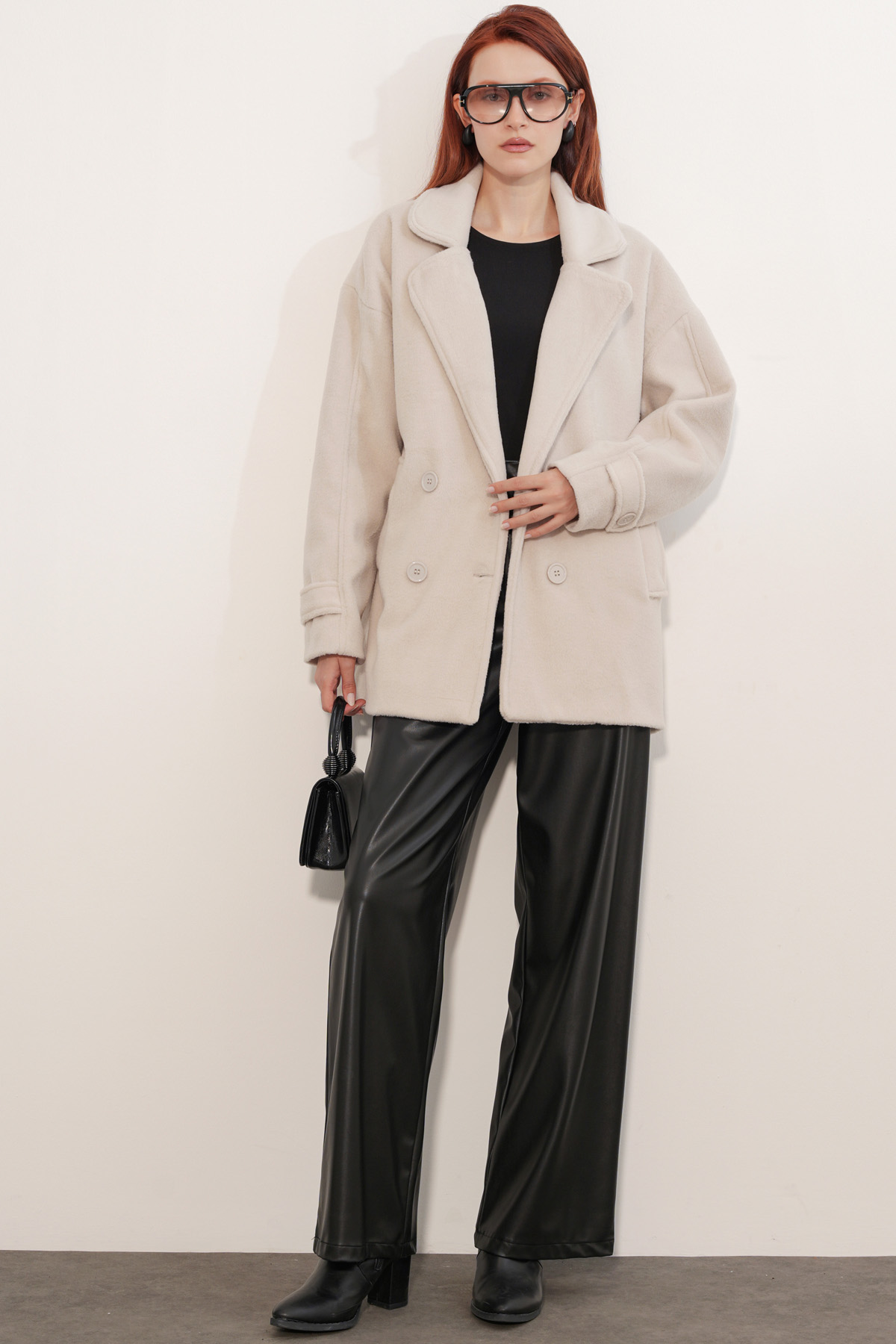 9143 Women's Double-Breasted Cashmere Coat 