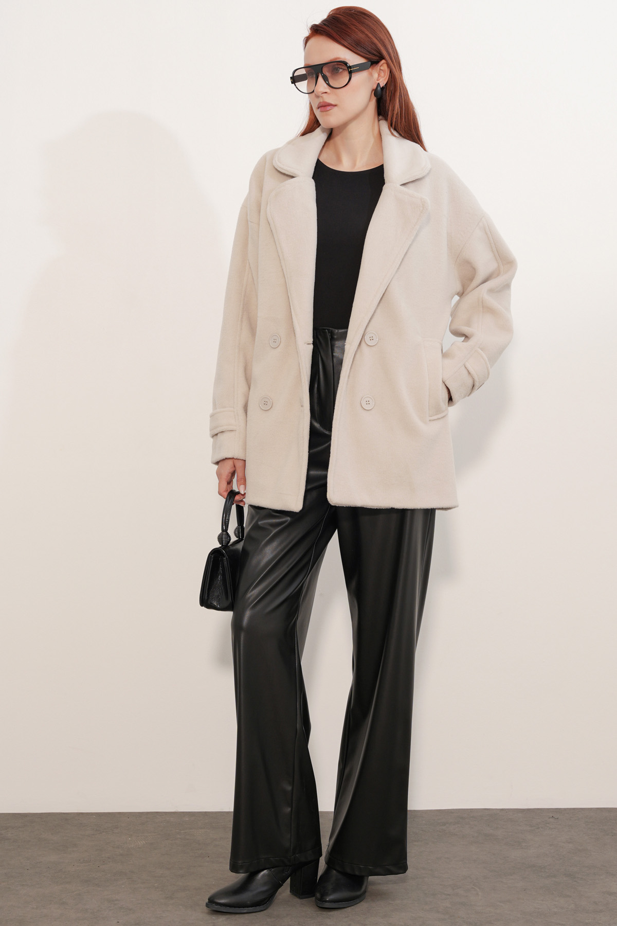 9143 Women's Double-Breasted Cashmere Coat 