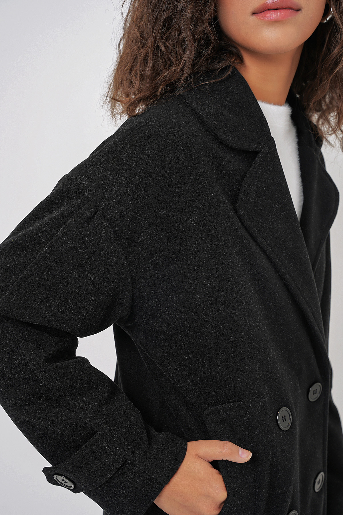 9143 Women's Double-Breasted Cashmere Coat 