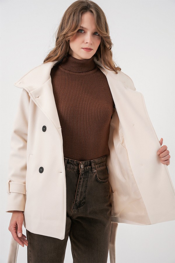 Women's Belted Cashmere Coat 9162 