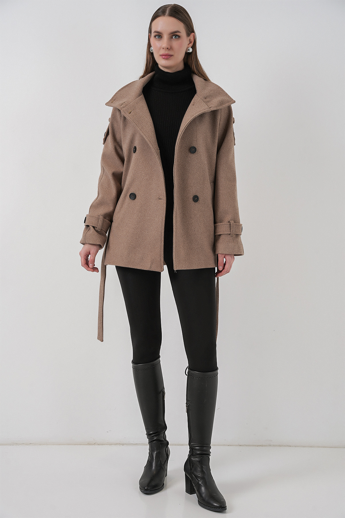 Women's Belted Cashmere Coat 9162 