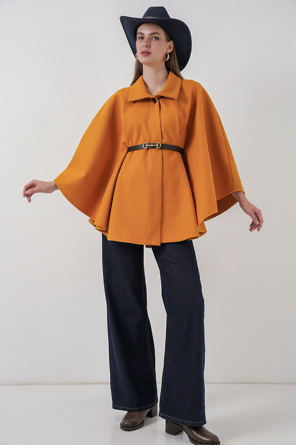 Women's Belted Cashmere Poncho 9170 