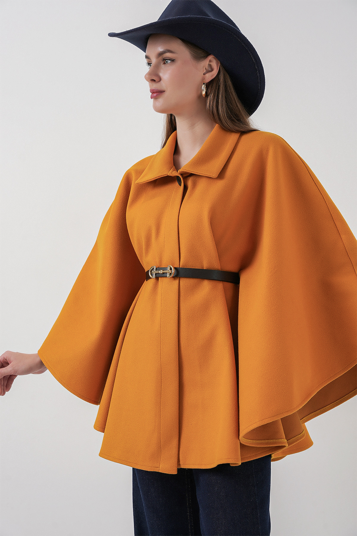 Women's Belted Cashmere Poncho 9170 