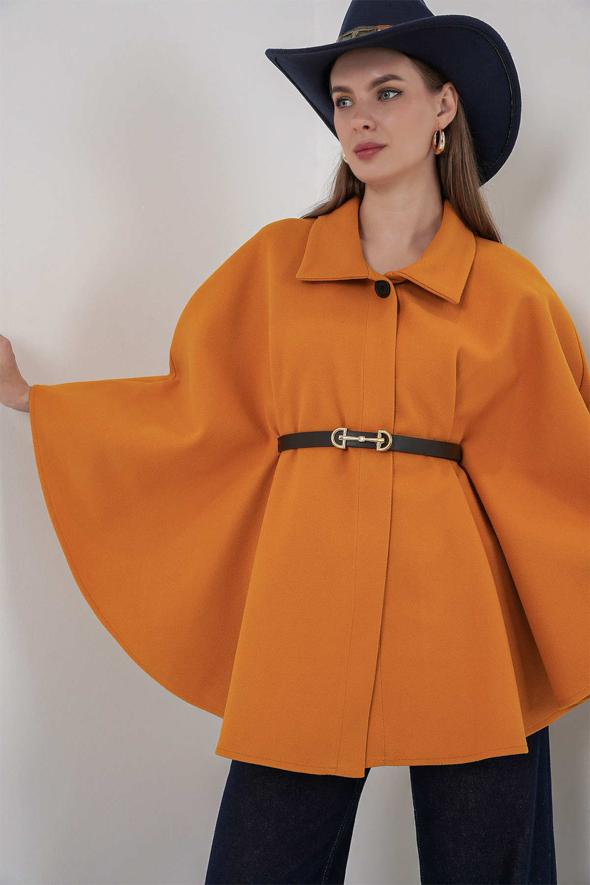 Women's Belted Cashmere Poncho 9170 