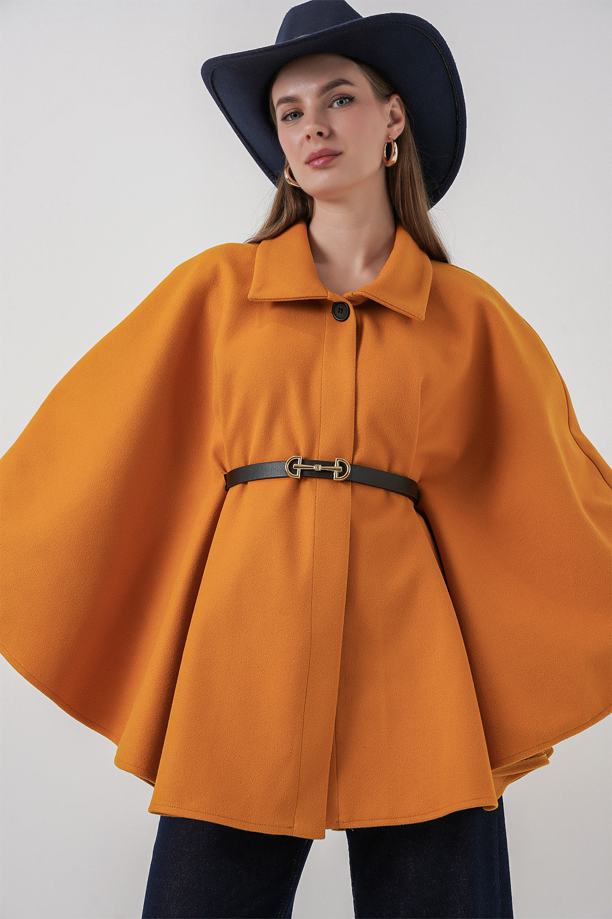Women's Belted Cashmere Poncho 9170 