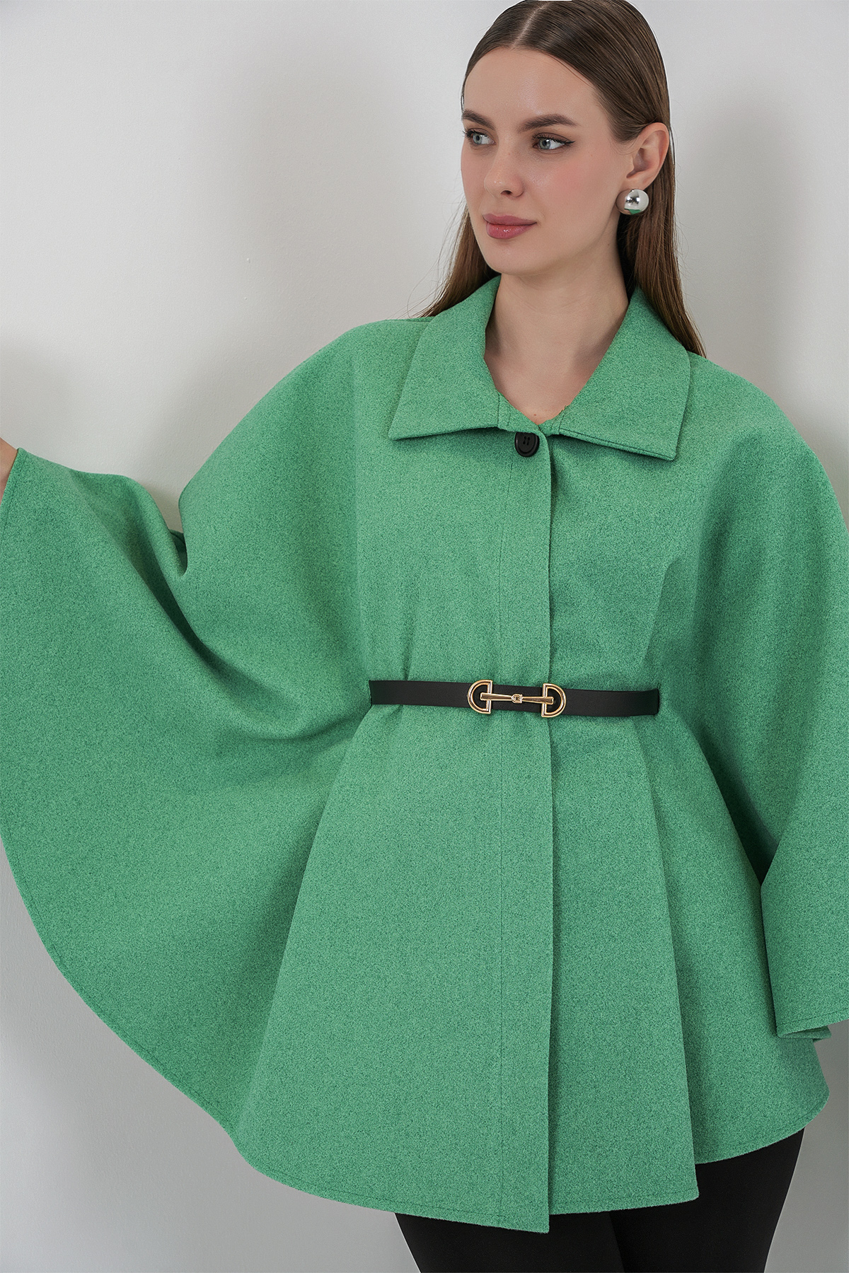 Women's Belted Cashmere Poncho 9170 