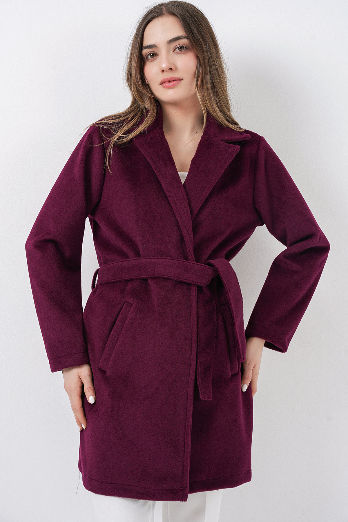 Kadın Kuşaklı Kaban 9171 - Bordo