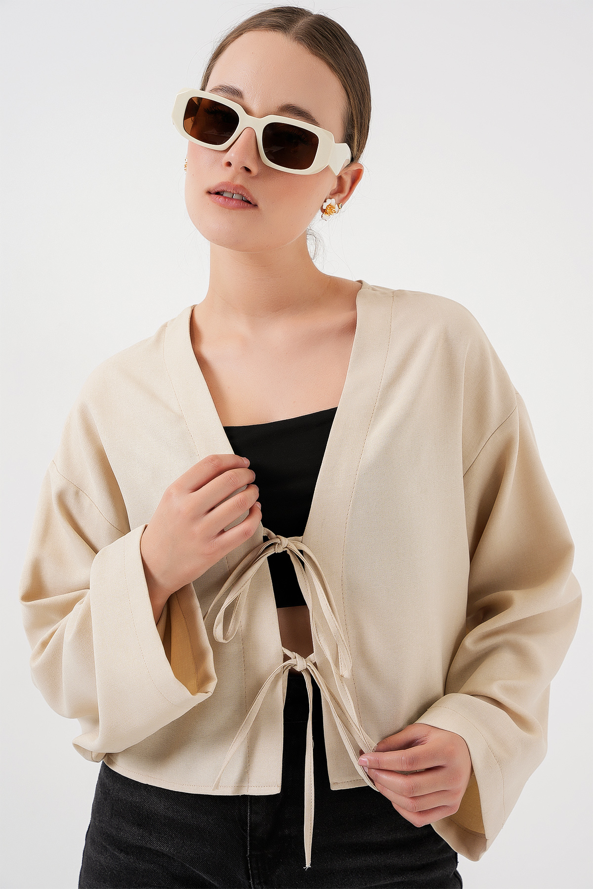 Front Tie Linen Kimono 960 