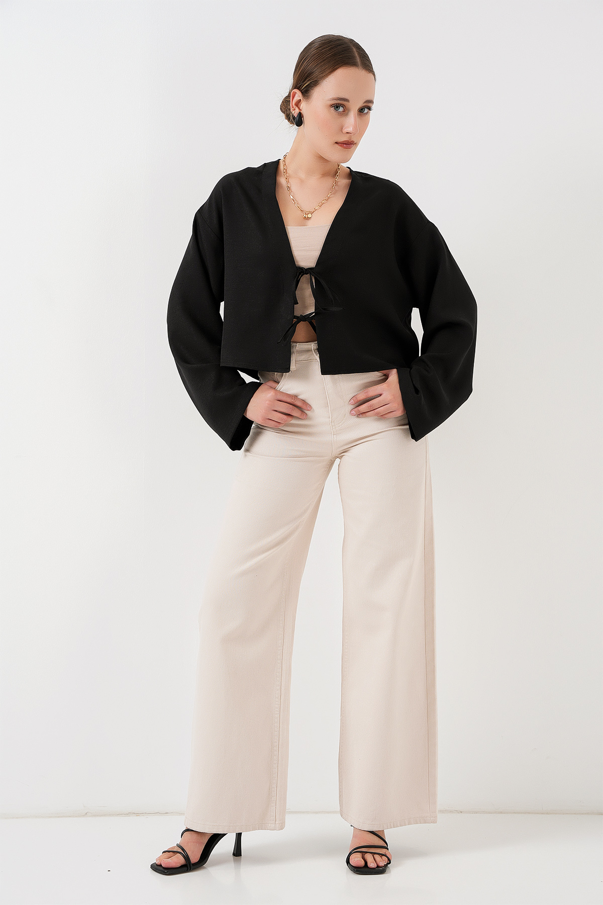 Front Tie Linen Kimono 960 