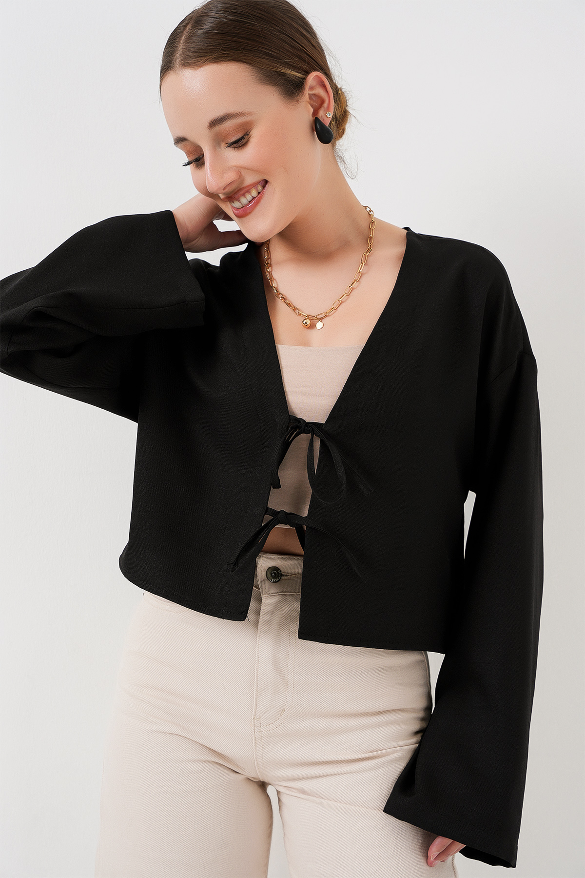 Front Tie Linen Kimono 960 