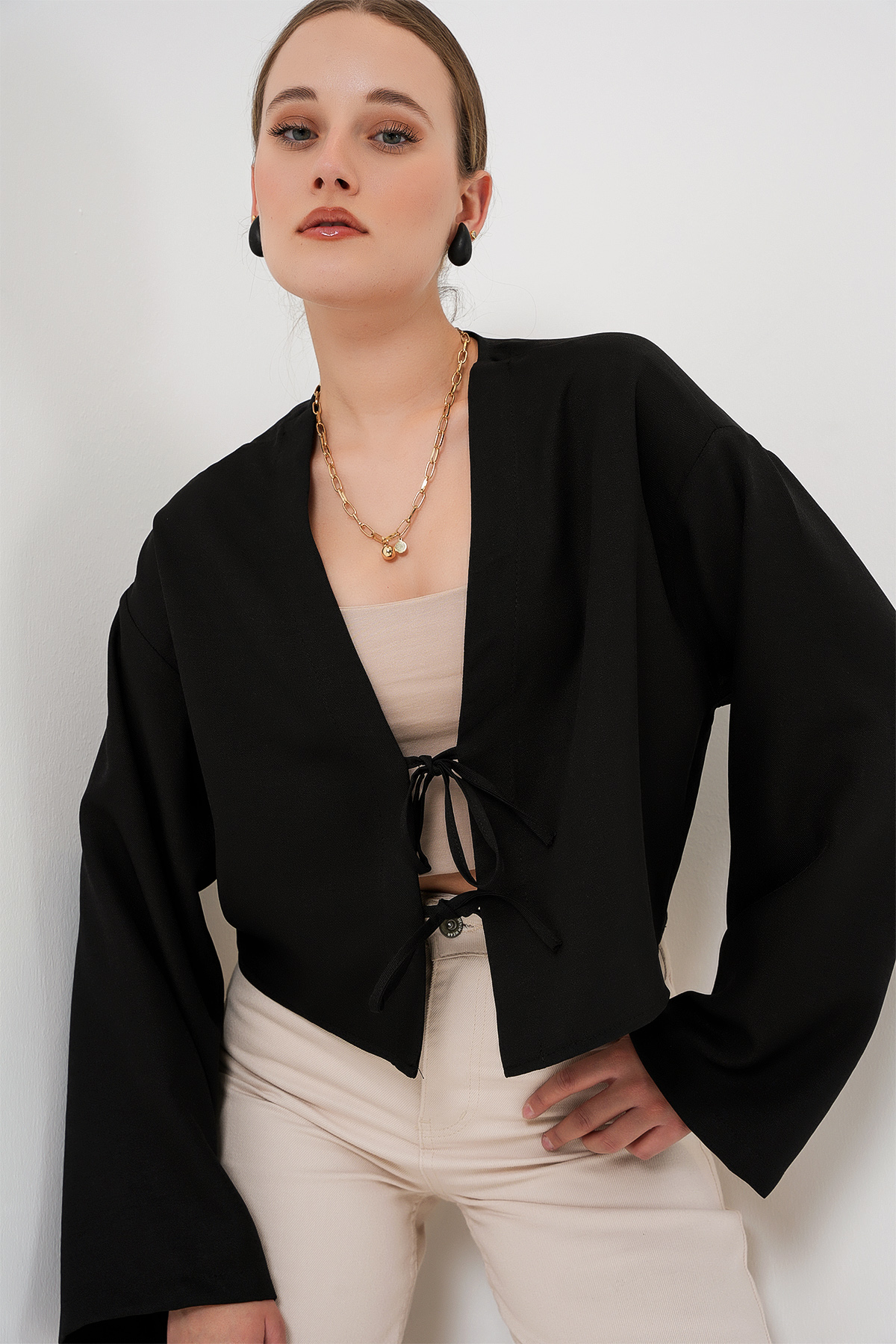 Front Tie Linen Kimono 960 
