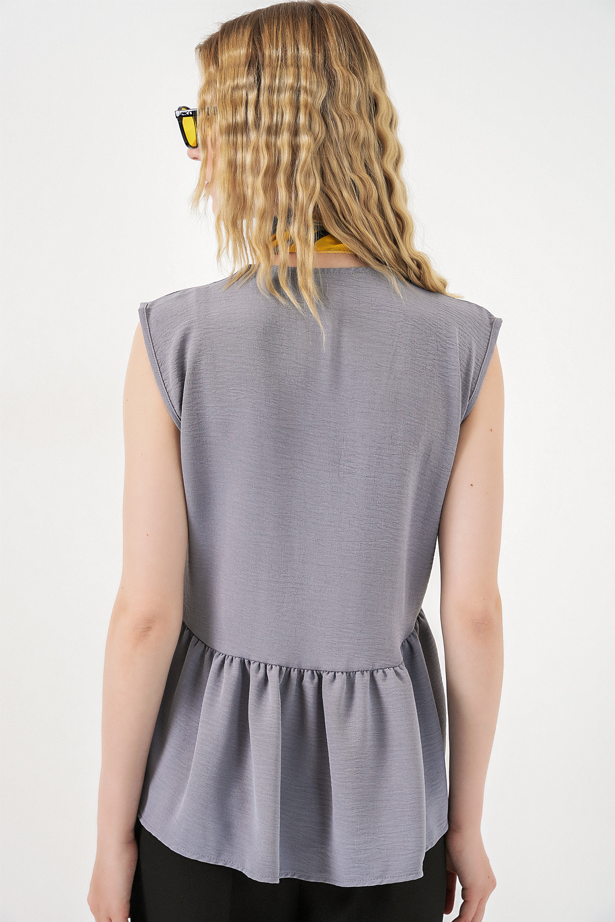 Women's Single Pocket Striped Oversize Shirt 20375 