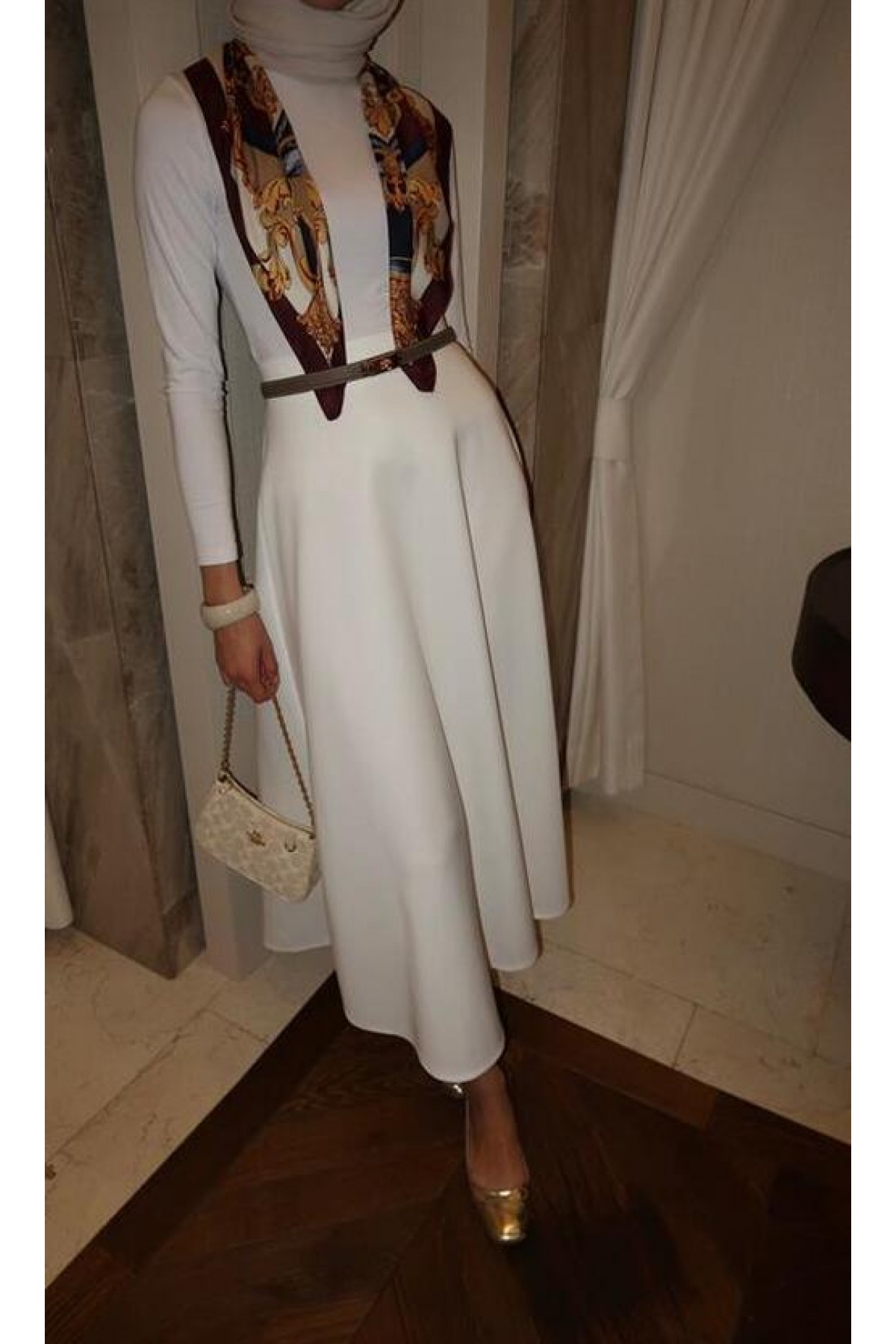 Bell Scuba Skirt Navy Blue