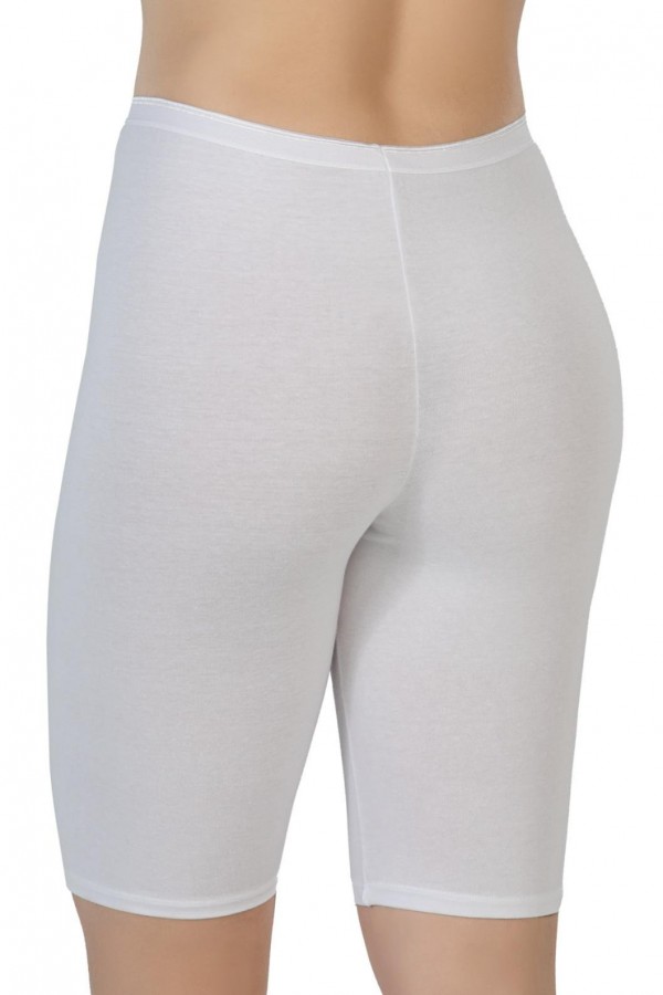 بنطال ضيق أبيض من القطن المودال بطول الركبة من ماركة WHITE MI Podyumplus 1431