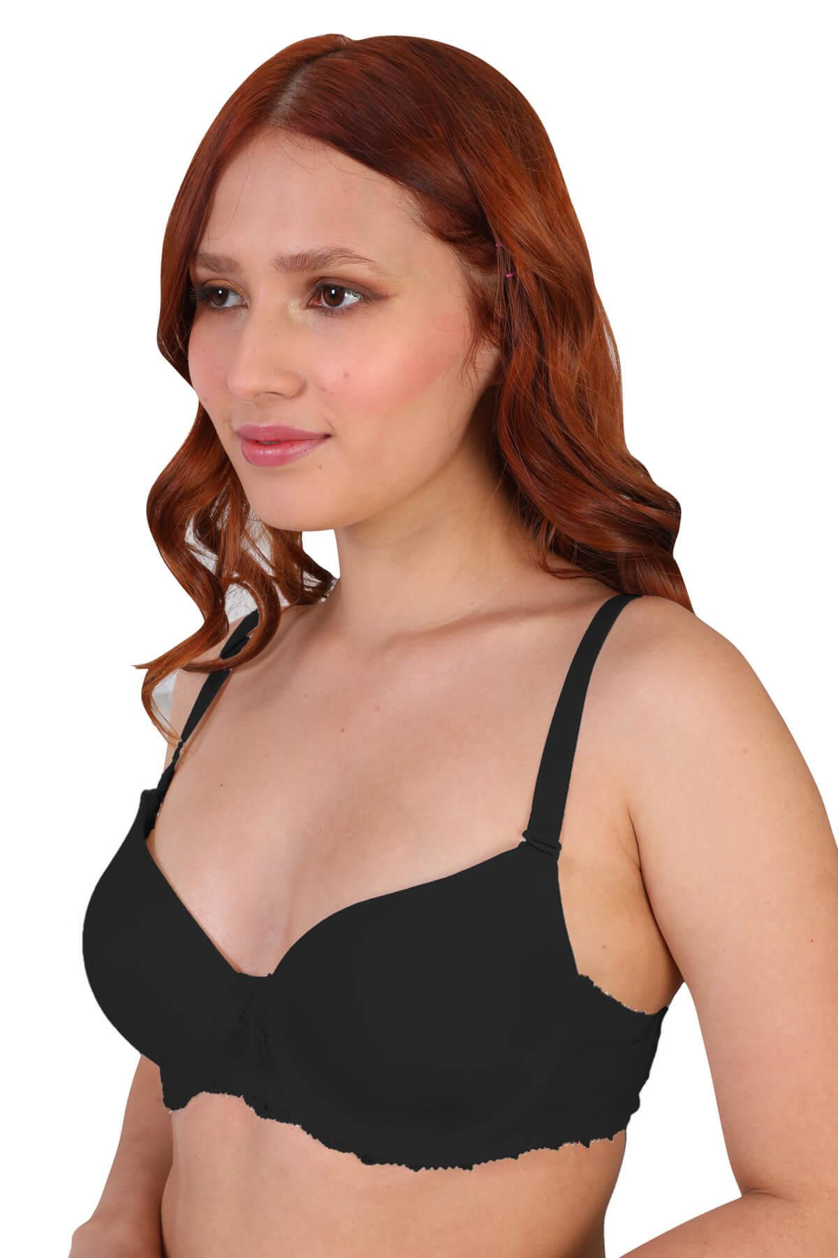 حمالة صدر سوداء MI 189D مبطنة بالدانتيل مع سلك داخلي