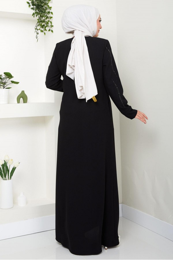 Sevgi Taşlı Ferace Black HM2481
