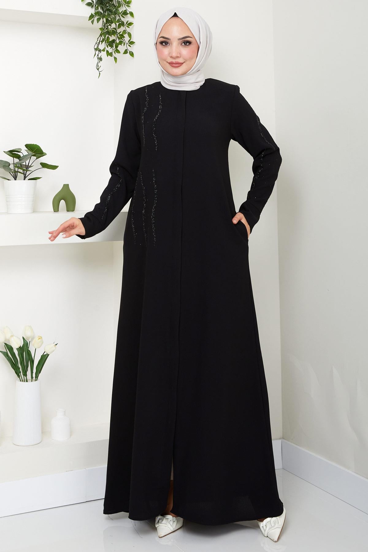 Sevgi Taşlı Ferace Black HM2481