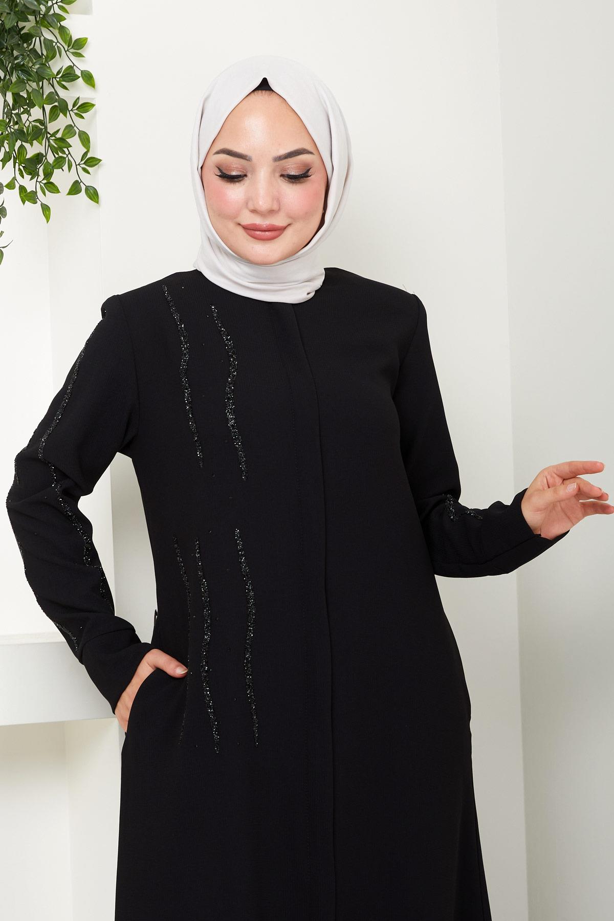 Sevgi Taşlı Ferace Black HM2481