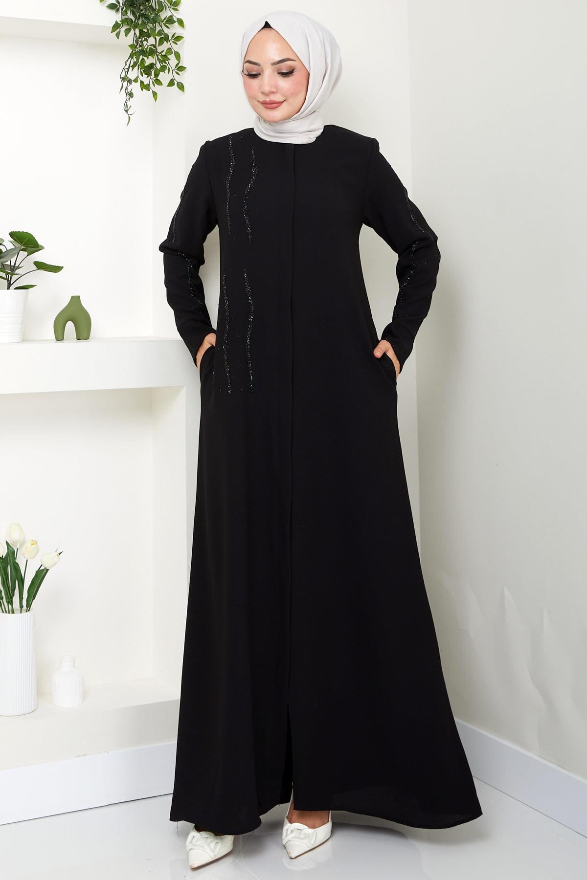 Sevgi Taşlı Ferace Black HM2481