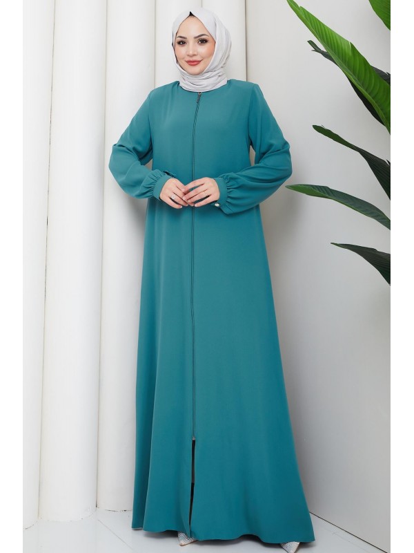 Arkası Piliseli Ferace Mint HM2906