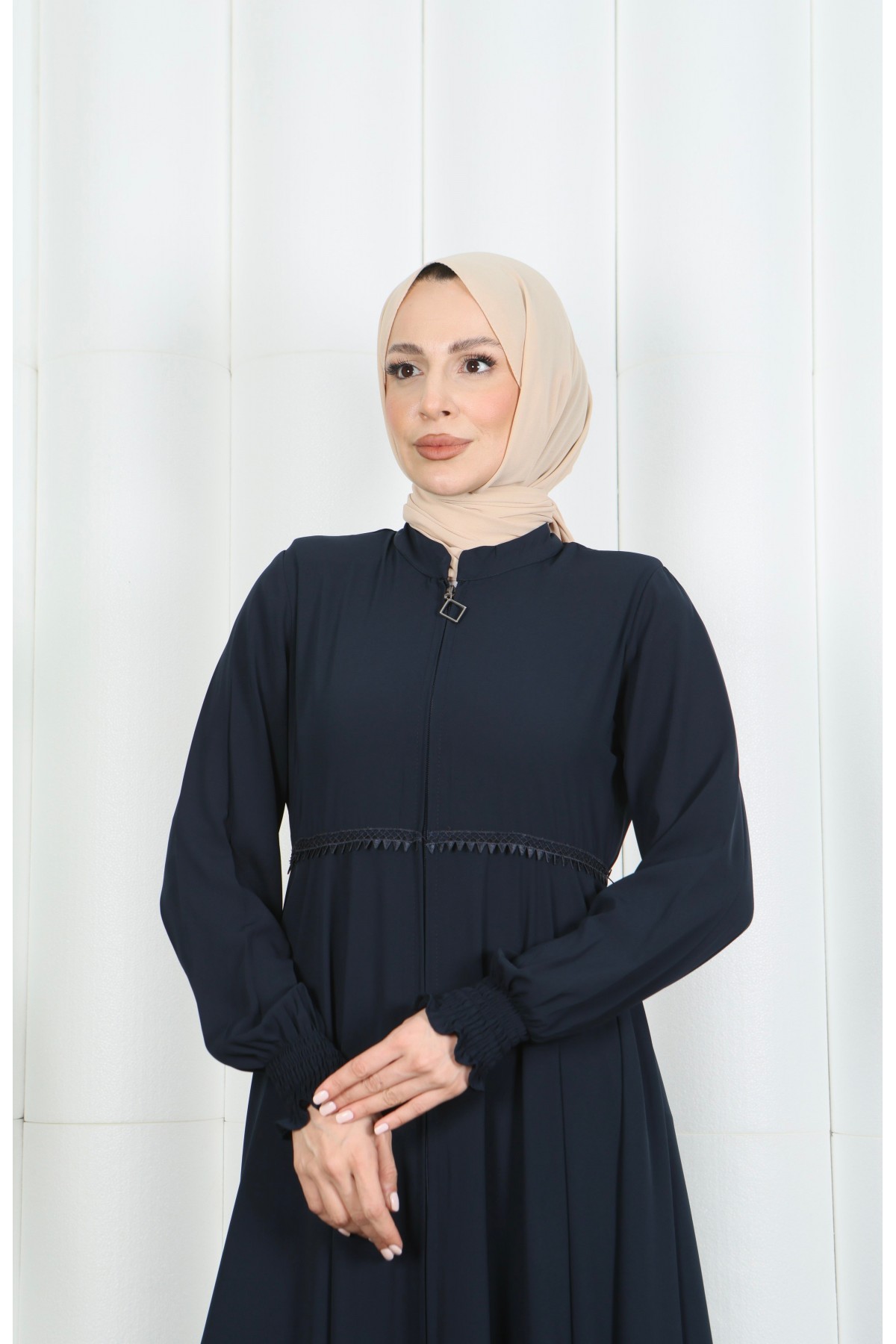 Beli Dantelli Mevlana Ferace Lacivert HNT7011