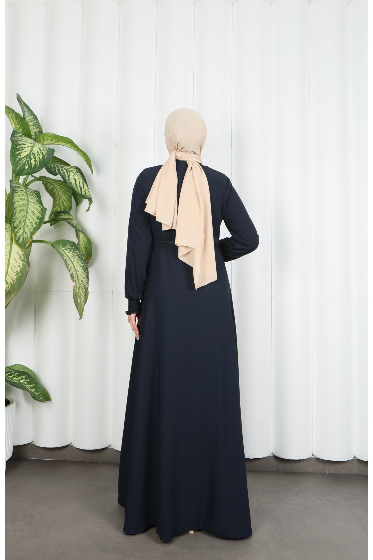 Beli Dantelli Mevlana Ferace Lacivert HNT7011