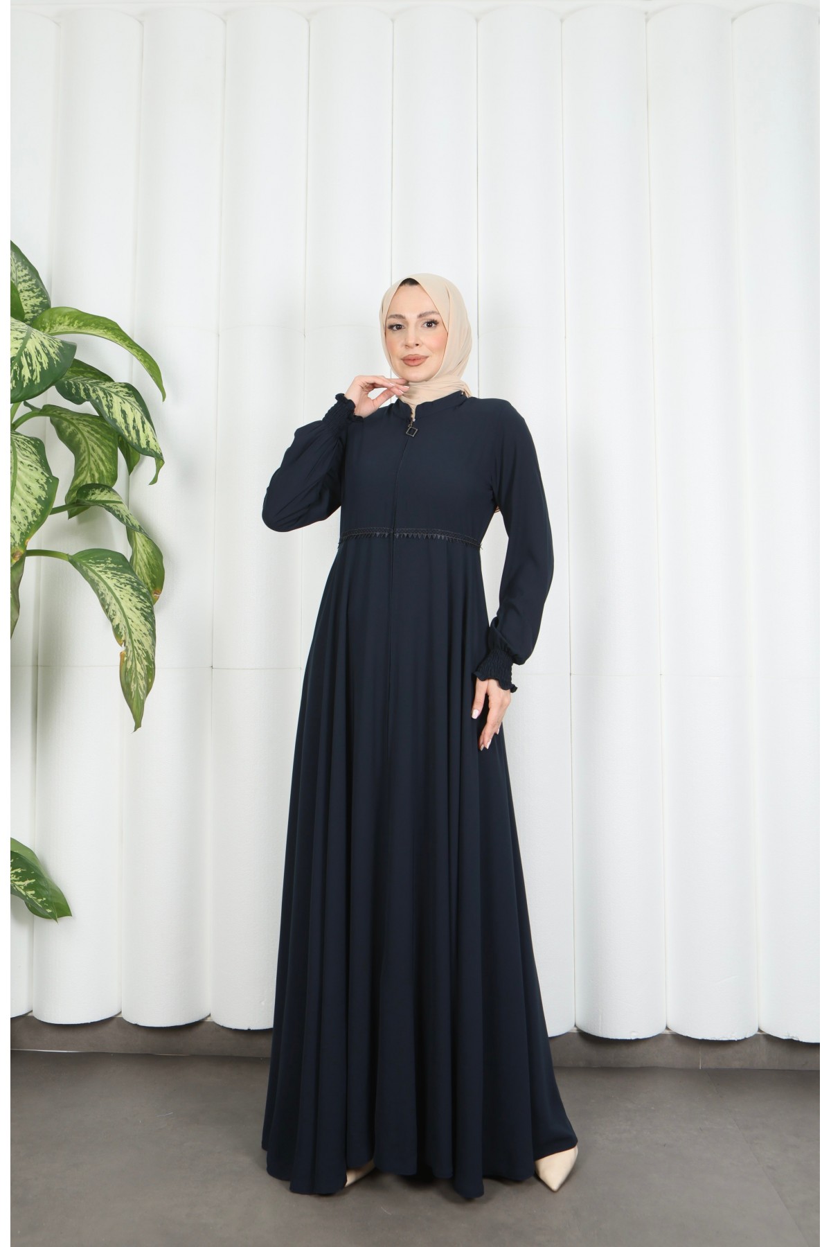 Beli Dantelli Mevlana Ferace Lacivert HNT7011