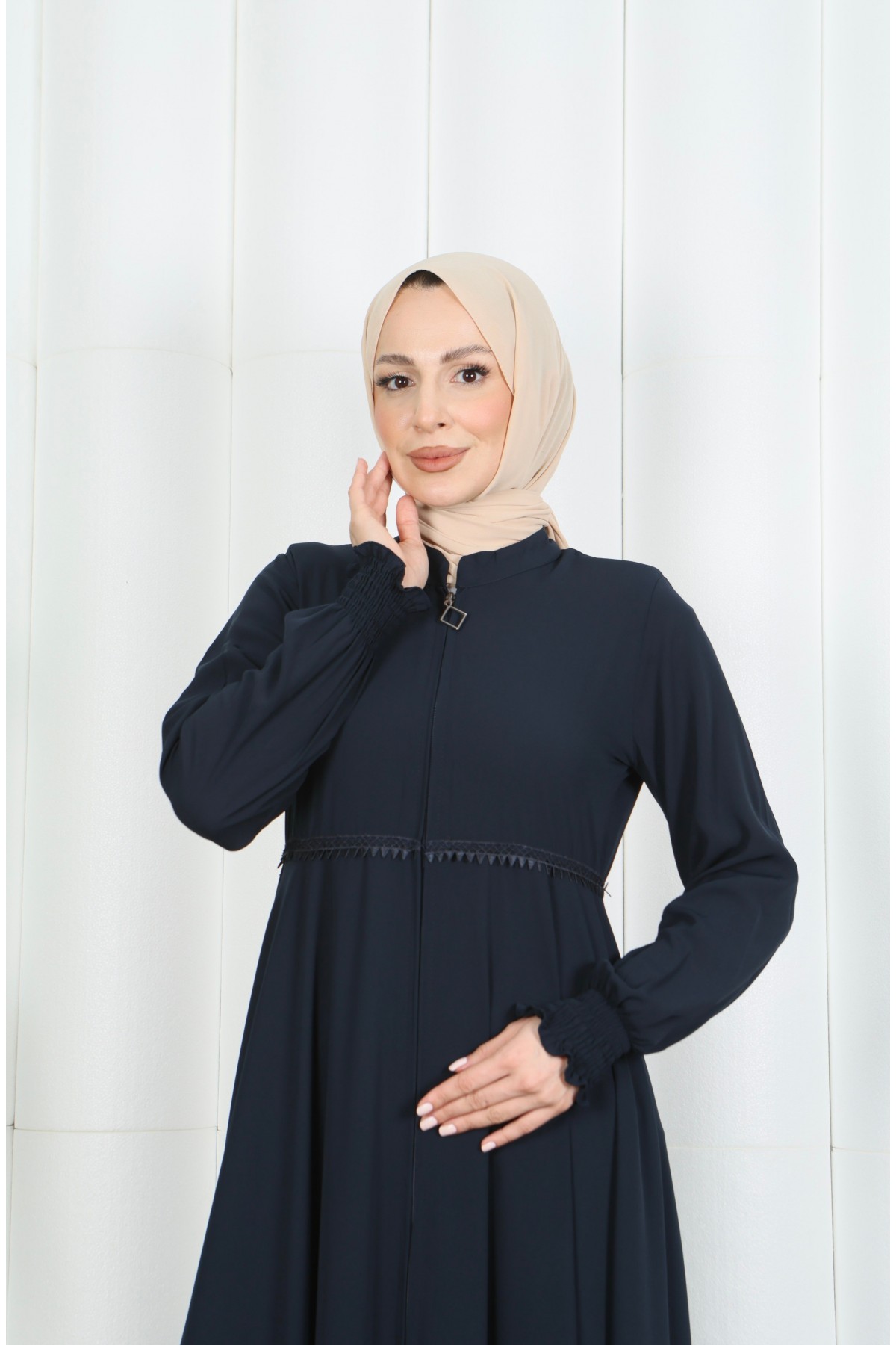 Beli Dantelli Mevlana Ferace Lacivert HNT7011