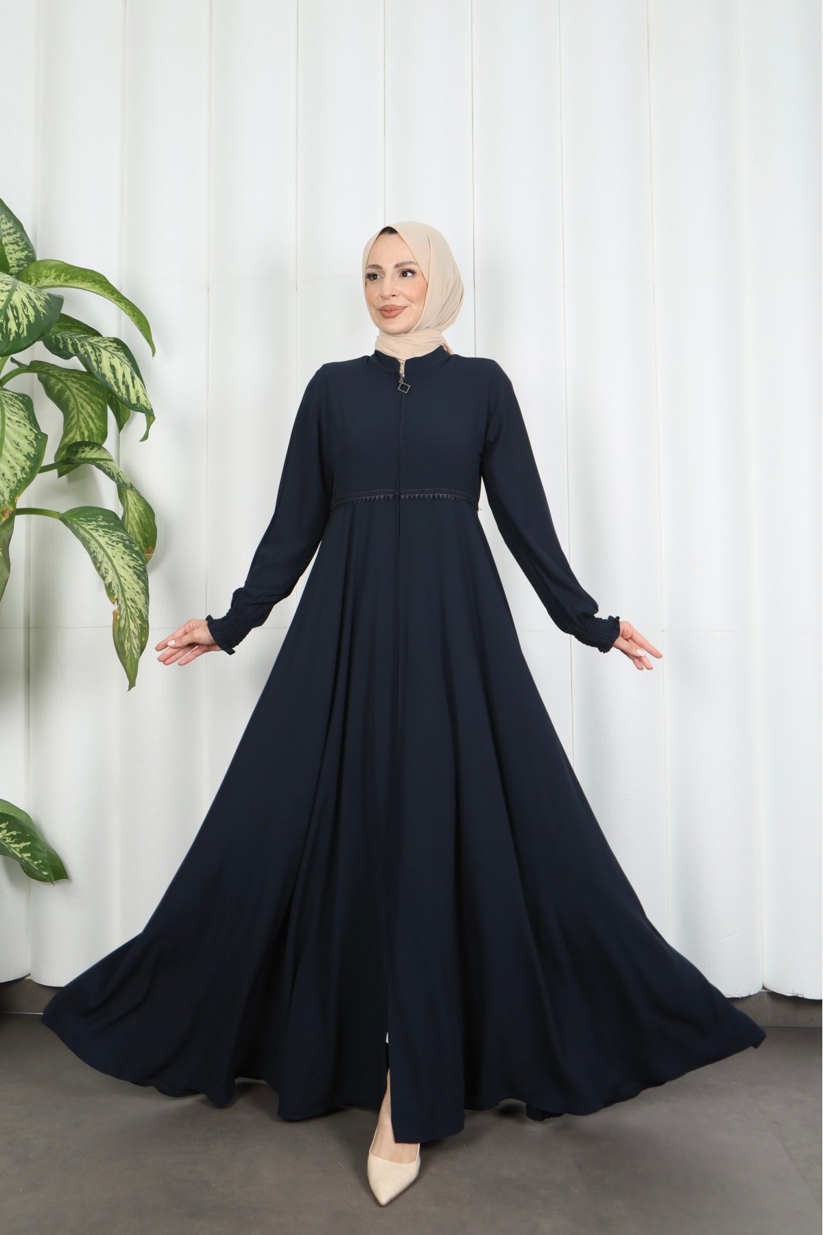 Beli Dantelli Mevlana Ferace Lacivert HNT7011