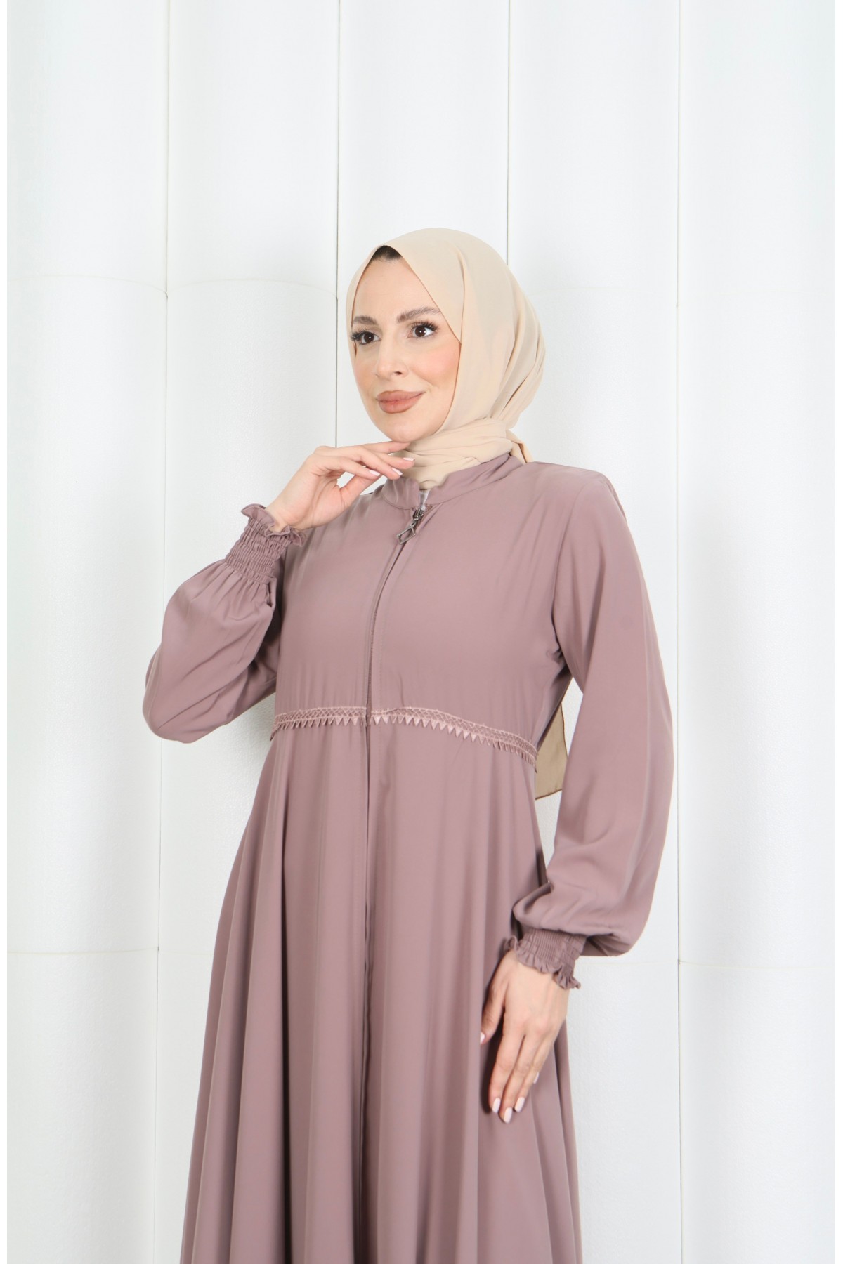 Beli Dantelli Mevlana Ferace Pudra HNT7011