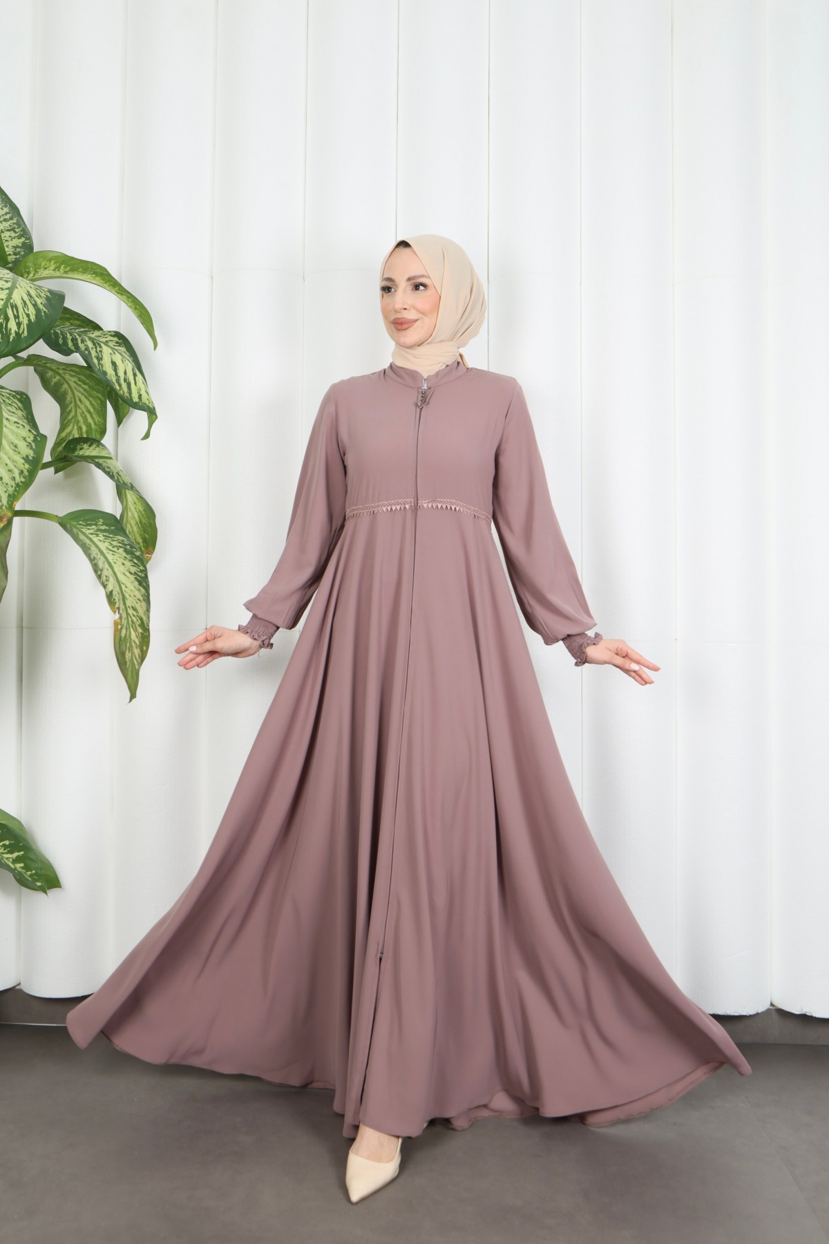 Beli Dantelli Mevlana Ferace Pudra HNT7011