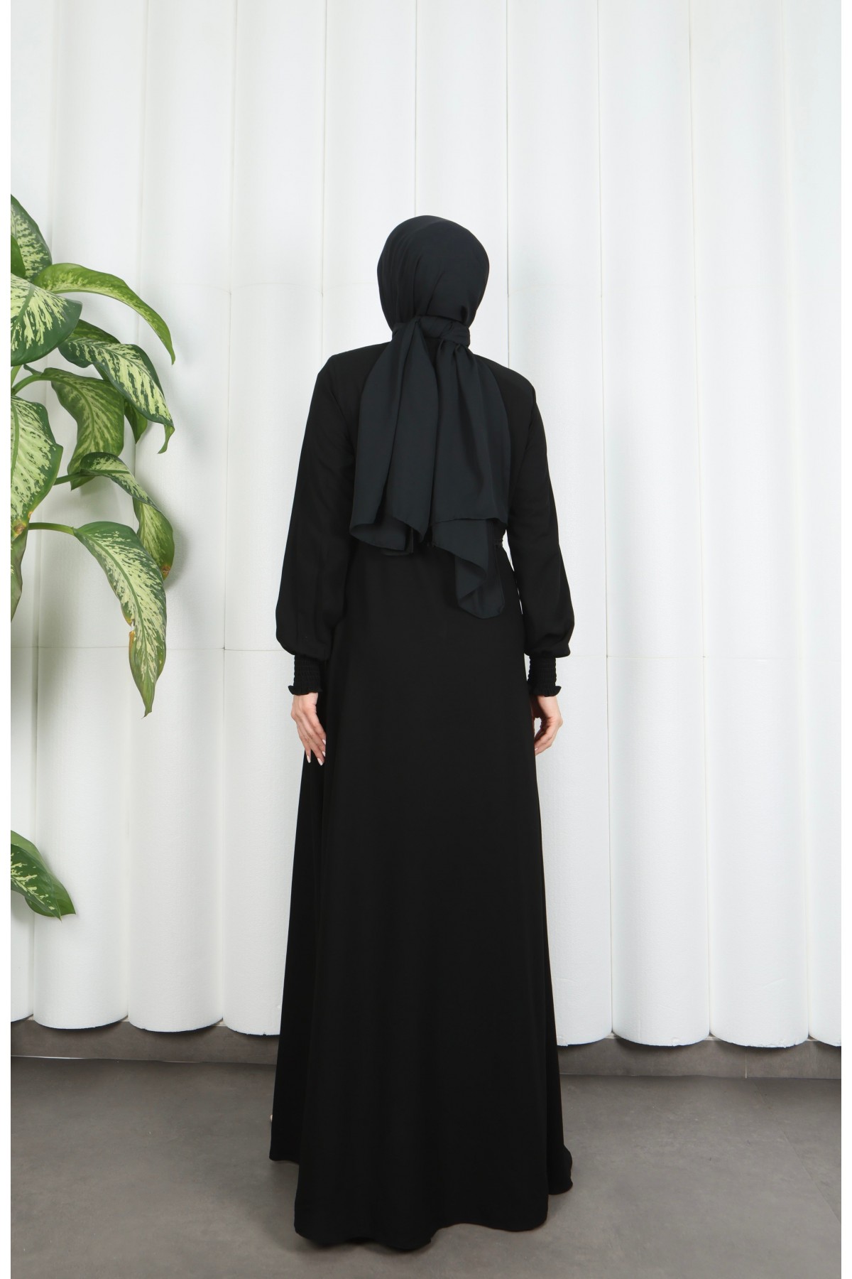 Beli Dantelli Mevlana Ferace Siyah HNT7011