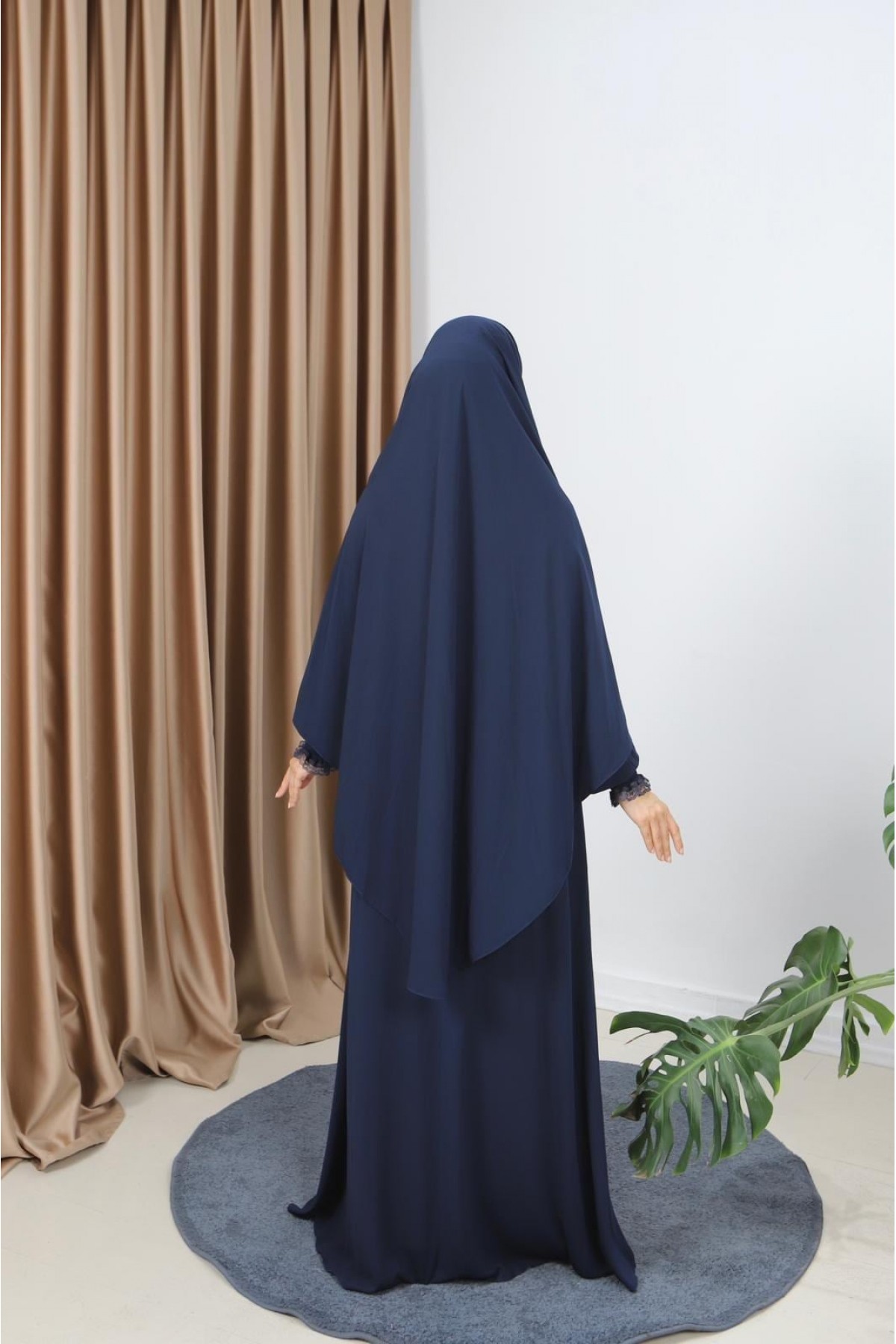 Layered Fringe Detail Abaya Khaki HNT7135