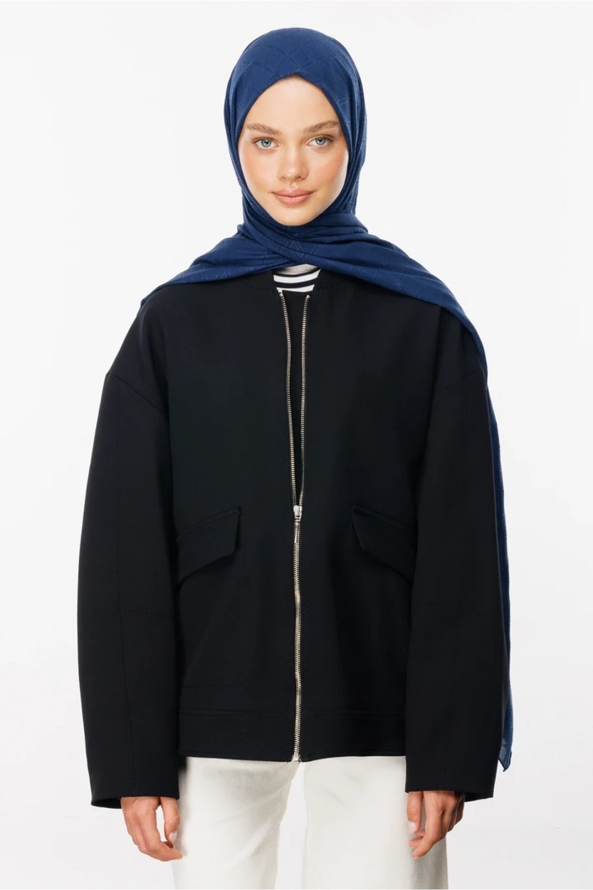 Bambu Jakar Şal - Lacivert