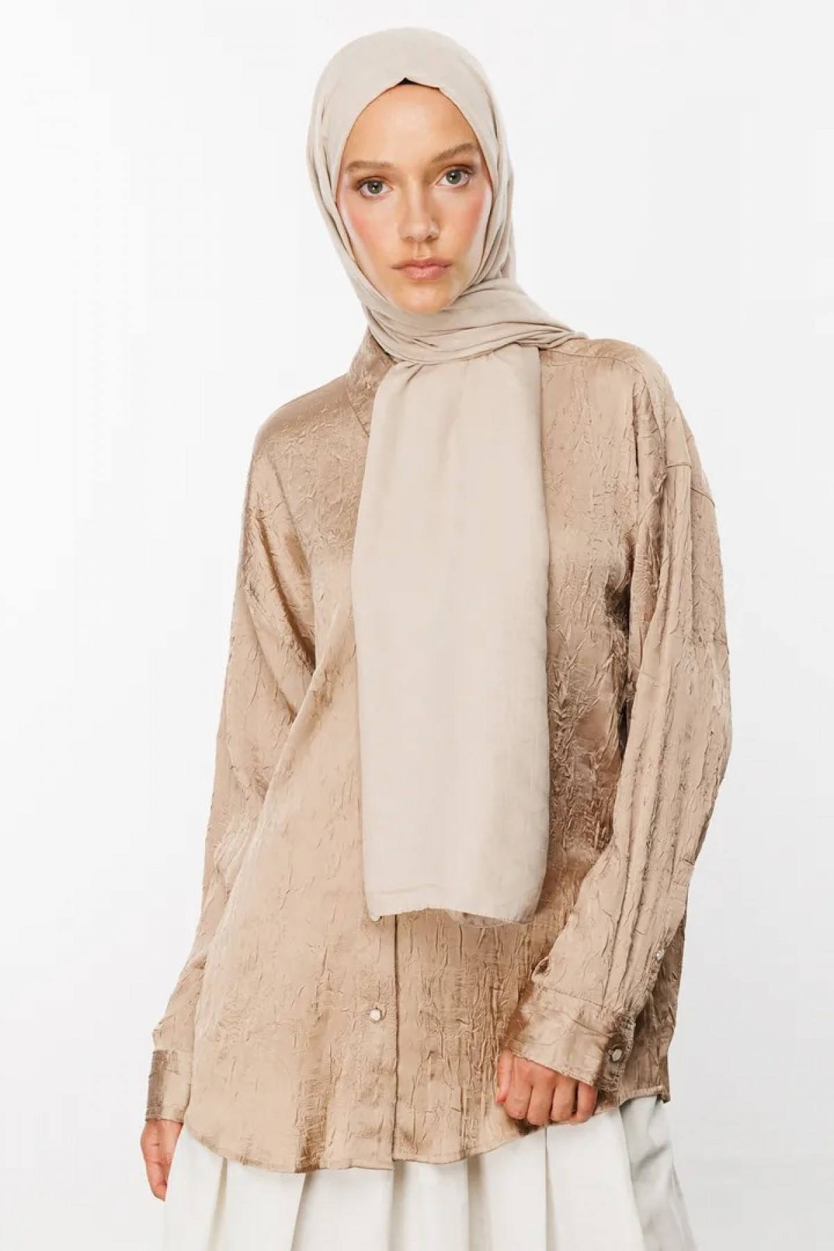 Bambu Jakar Şal - Taş Rengi