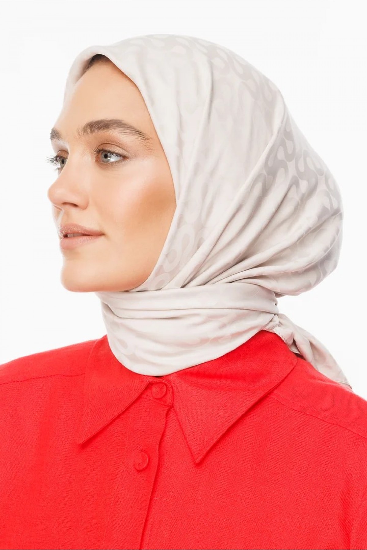 Moon Pattern Silky Jacquard Scarf 