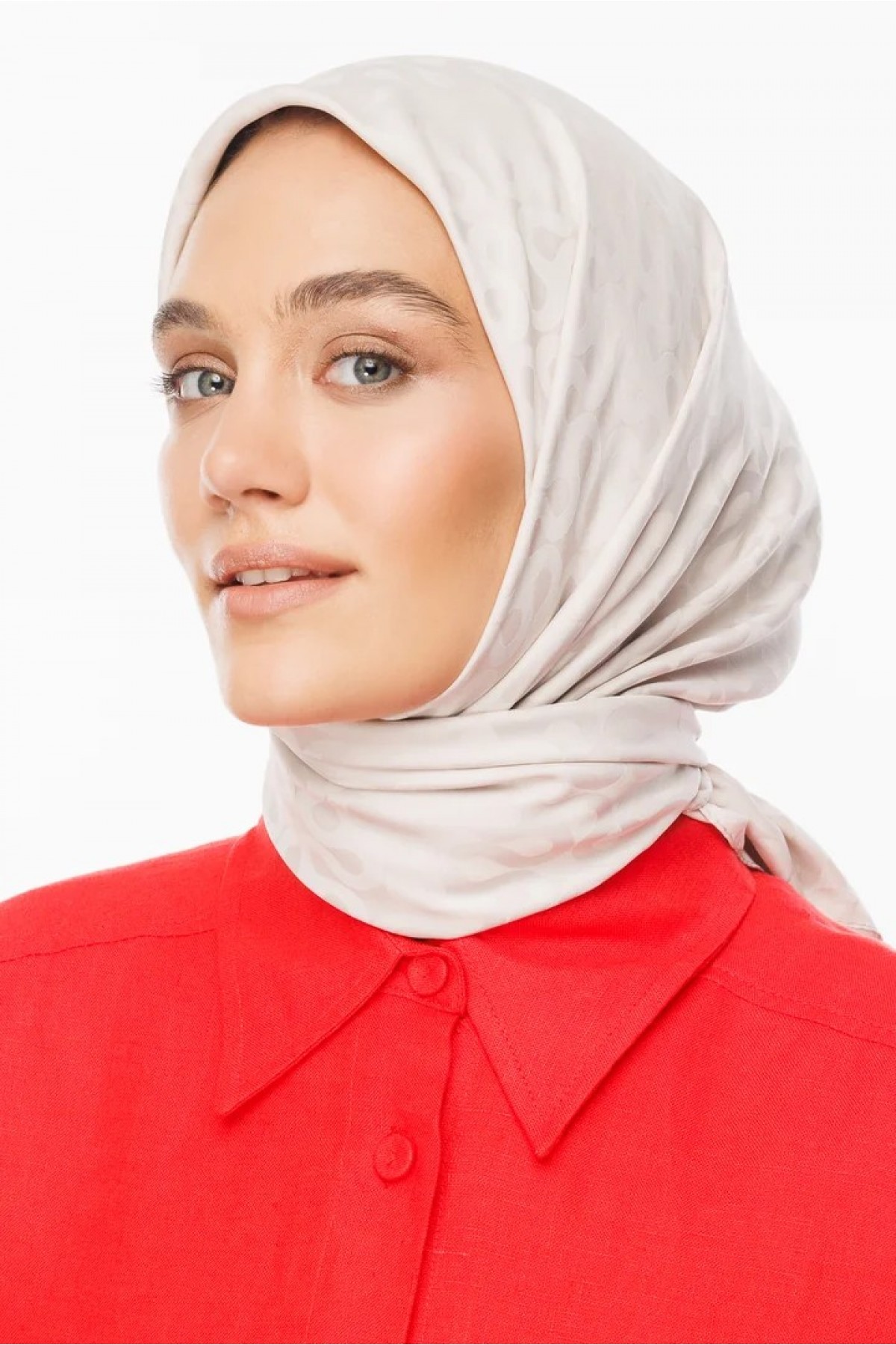 Moon Pattern Silky Jacquard Scarf 