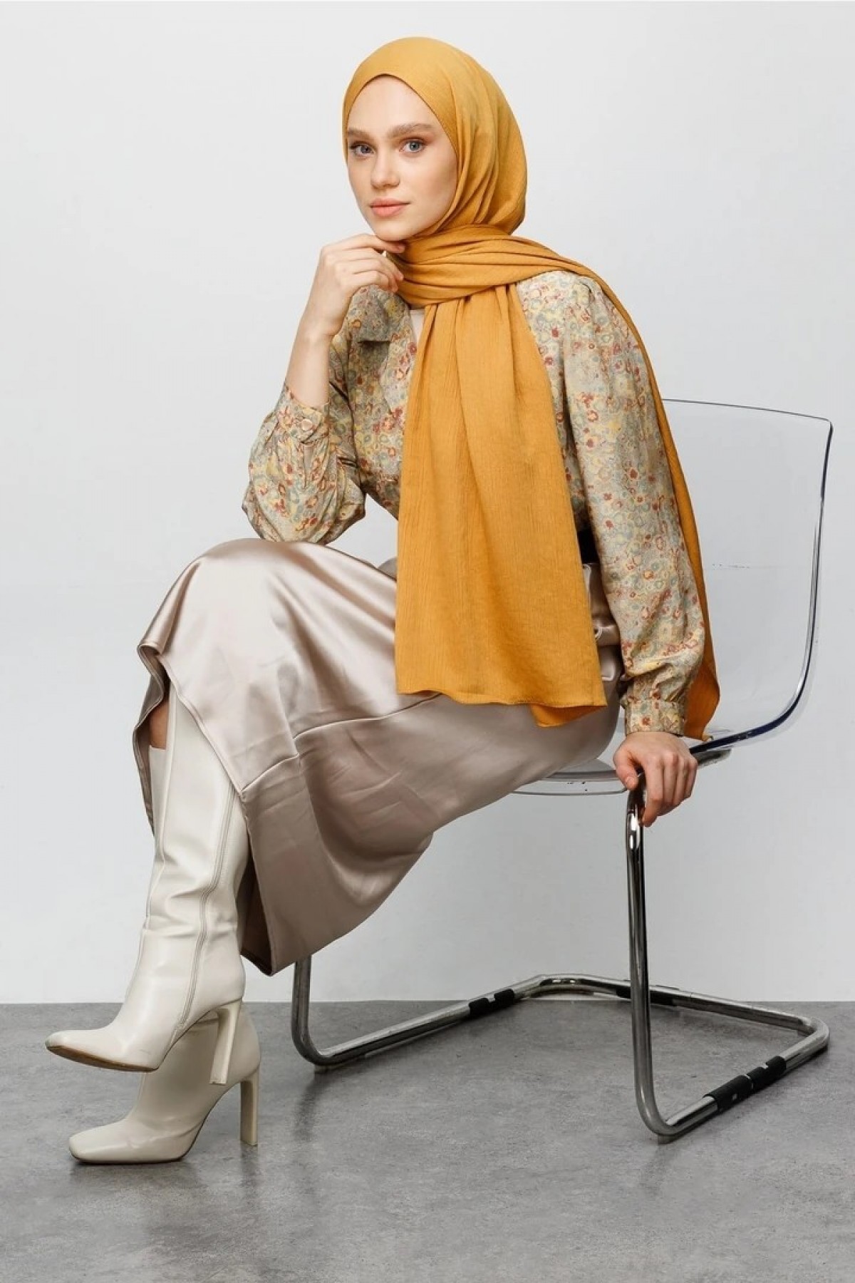 Crinkle Medina Silk Shawl 