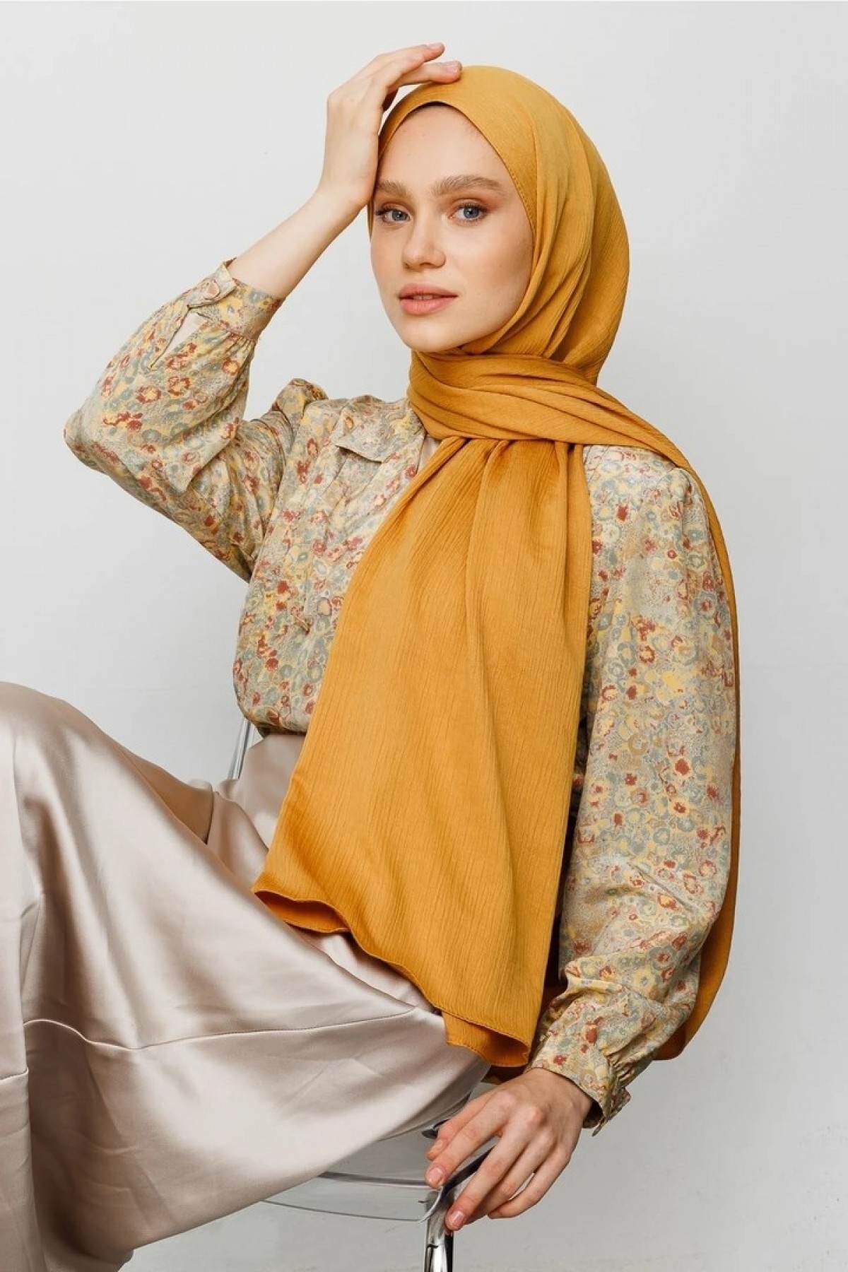 Crinkle Medina Silk Shawl 