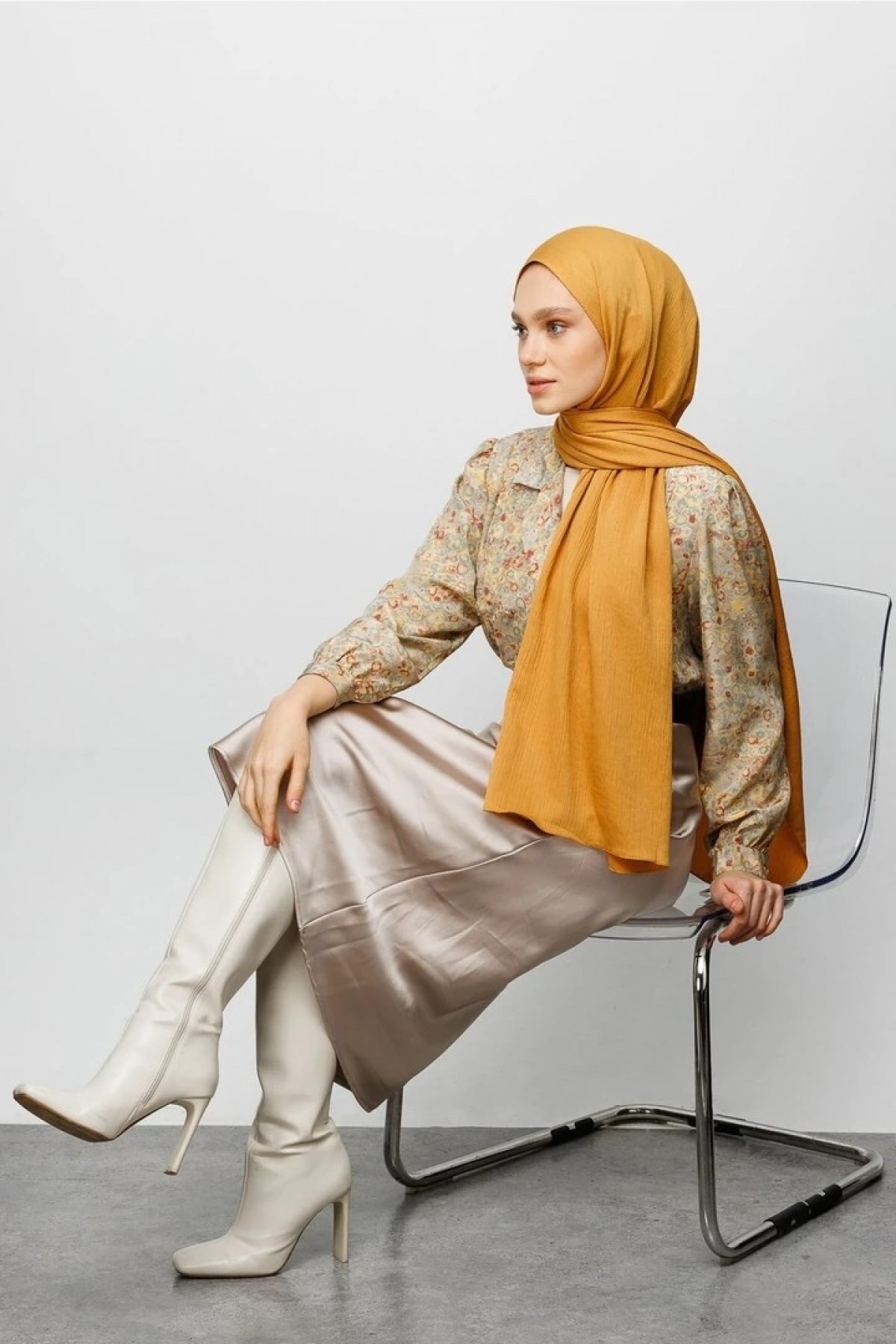 Crinkle Medina Silk Shawl 