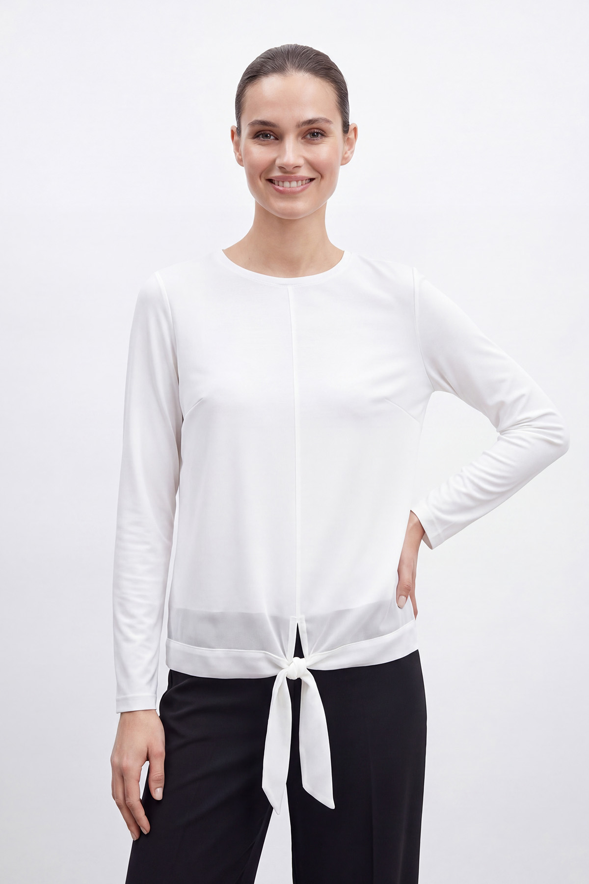 Women's Tie-Up Detail Chiffon Tulle Tunic – 10786TUN