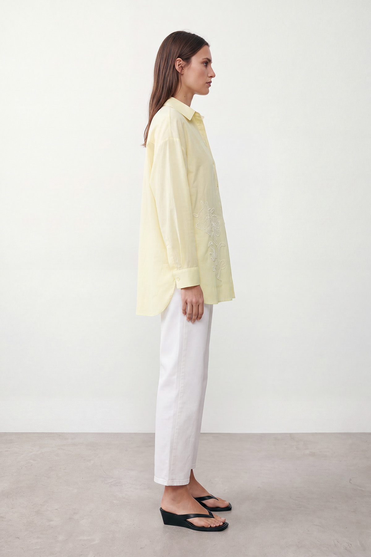 Embroidered Long-Sleeved Woven Shirt