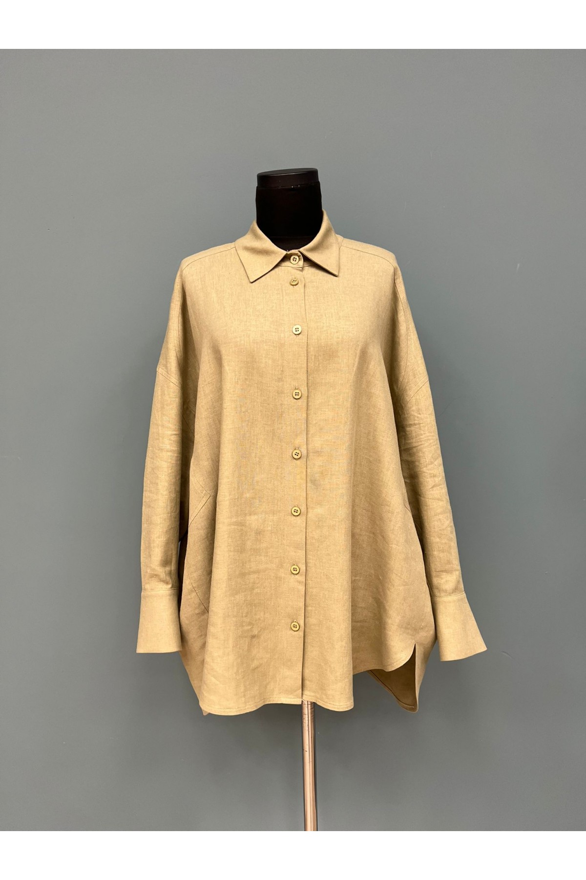 Women's Natural Textured Oversize Shirt 