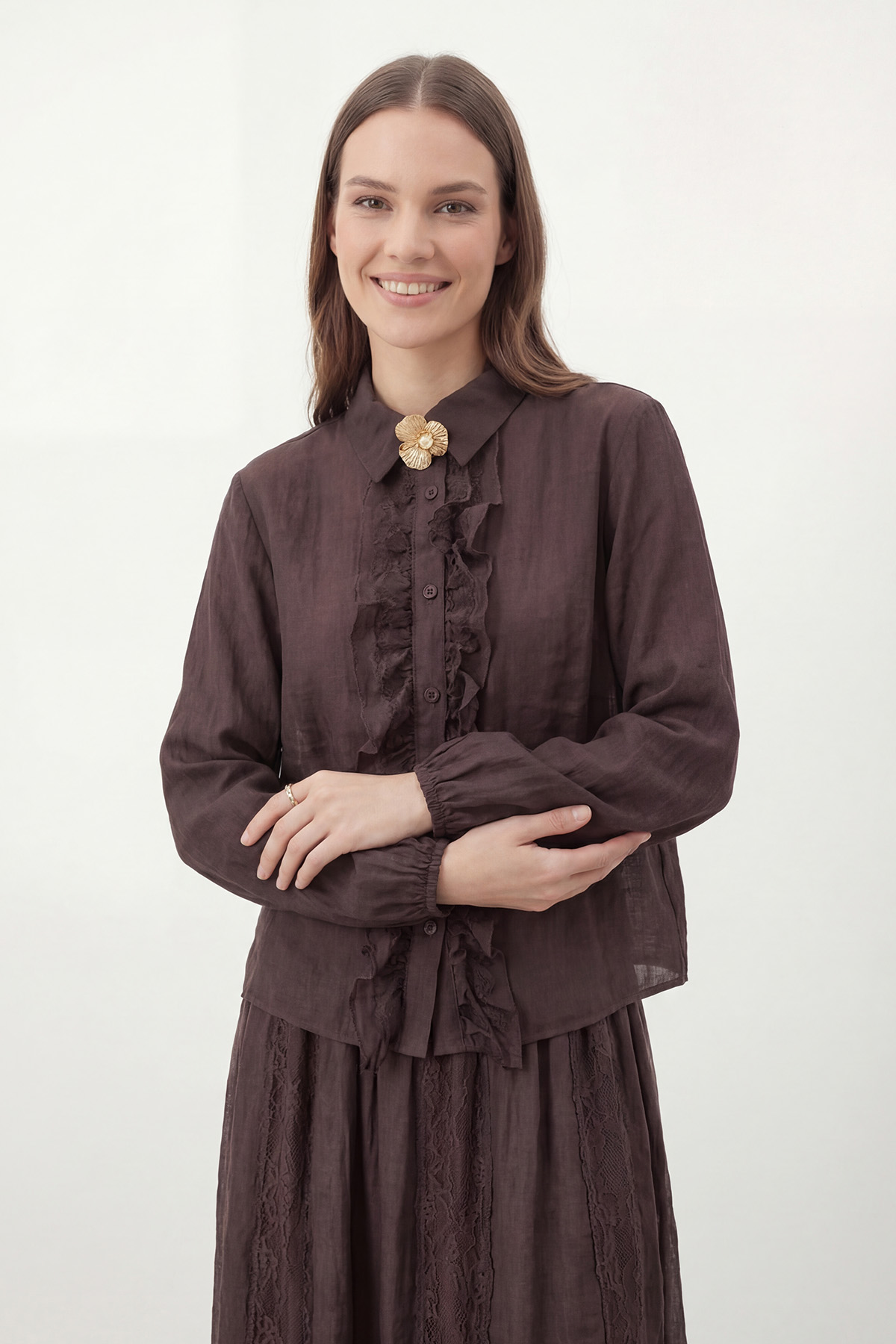 Kadın Dantel Tül Detaylı Etekli Takım – 14467TKS