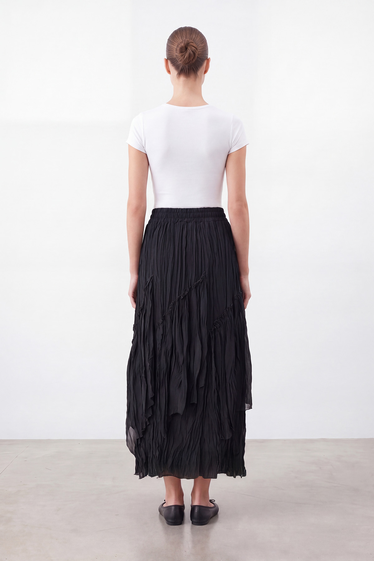 Kadın Kat Kat Volanlı Uzun Etek – 26S-18299ETK